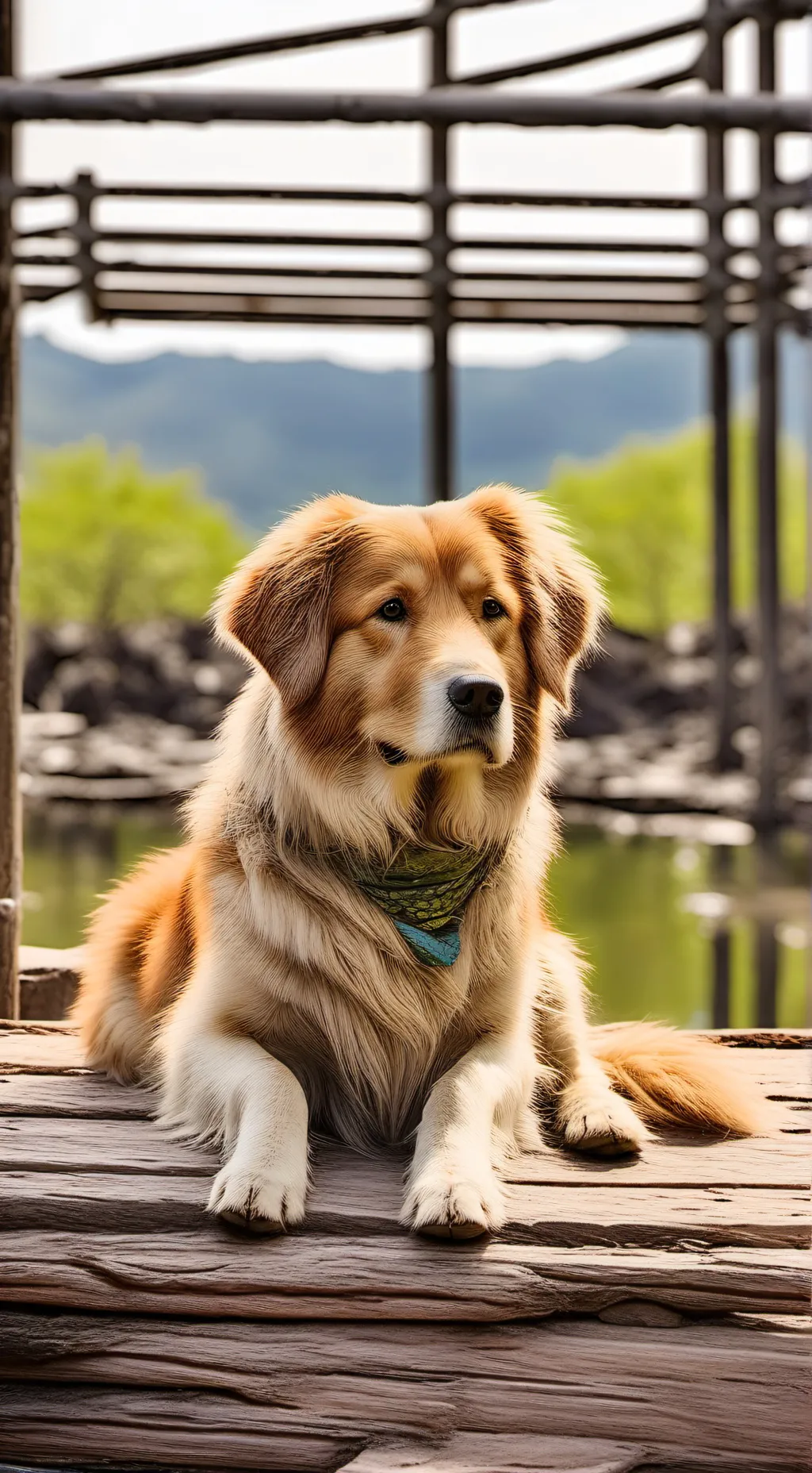 ai character: golden perro background