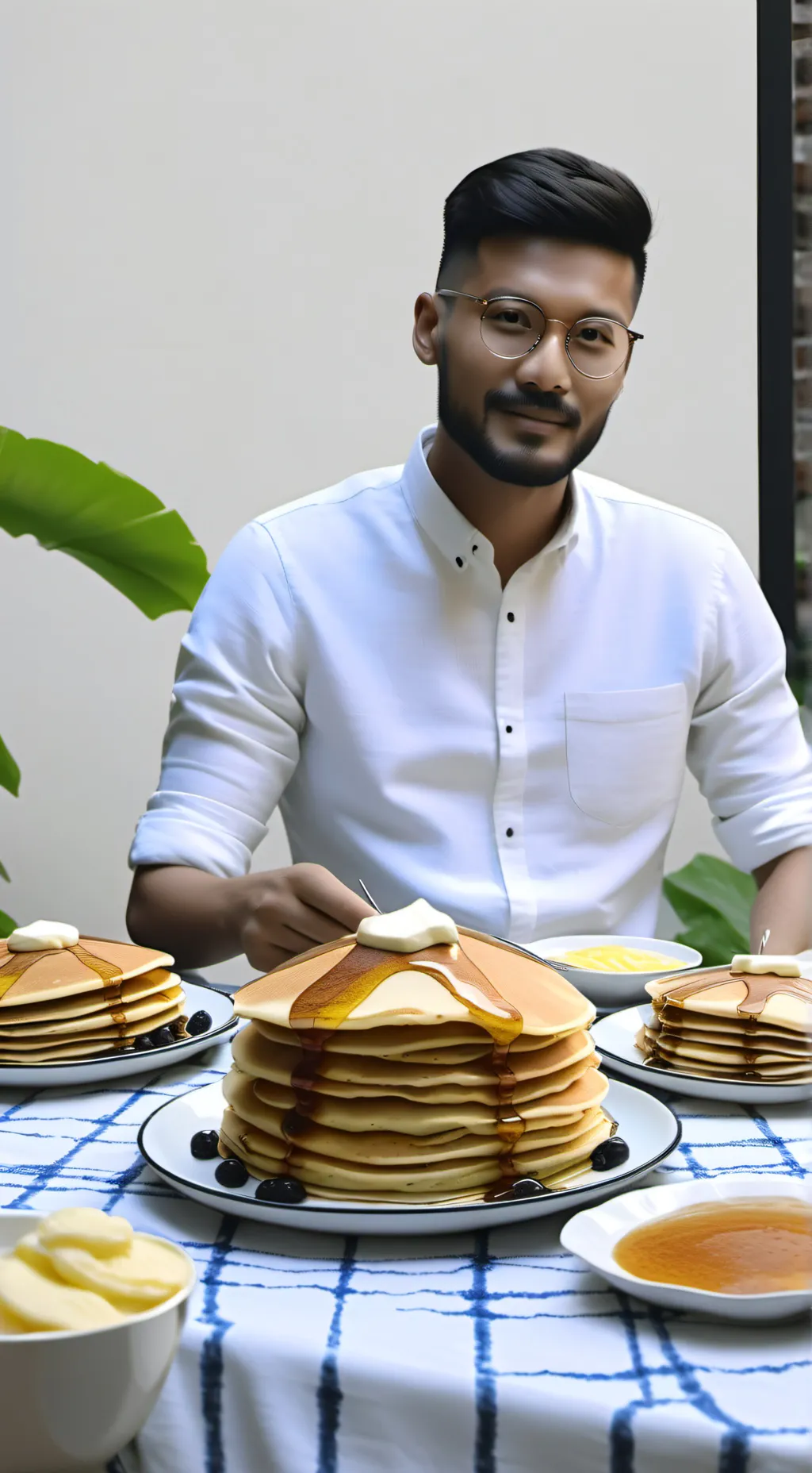 ai character: pancake meme ￼ background