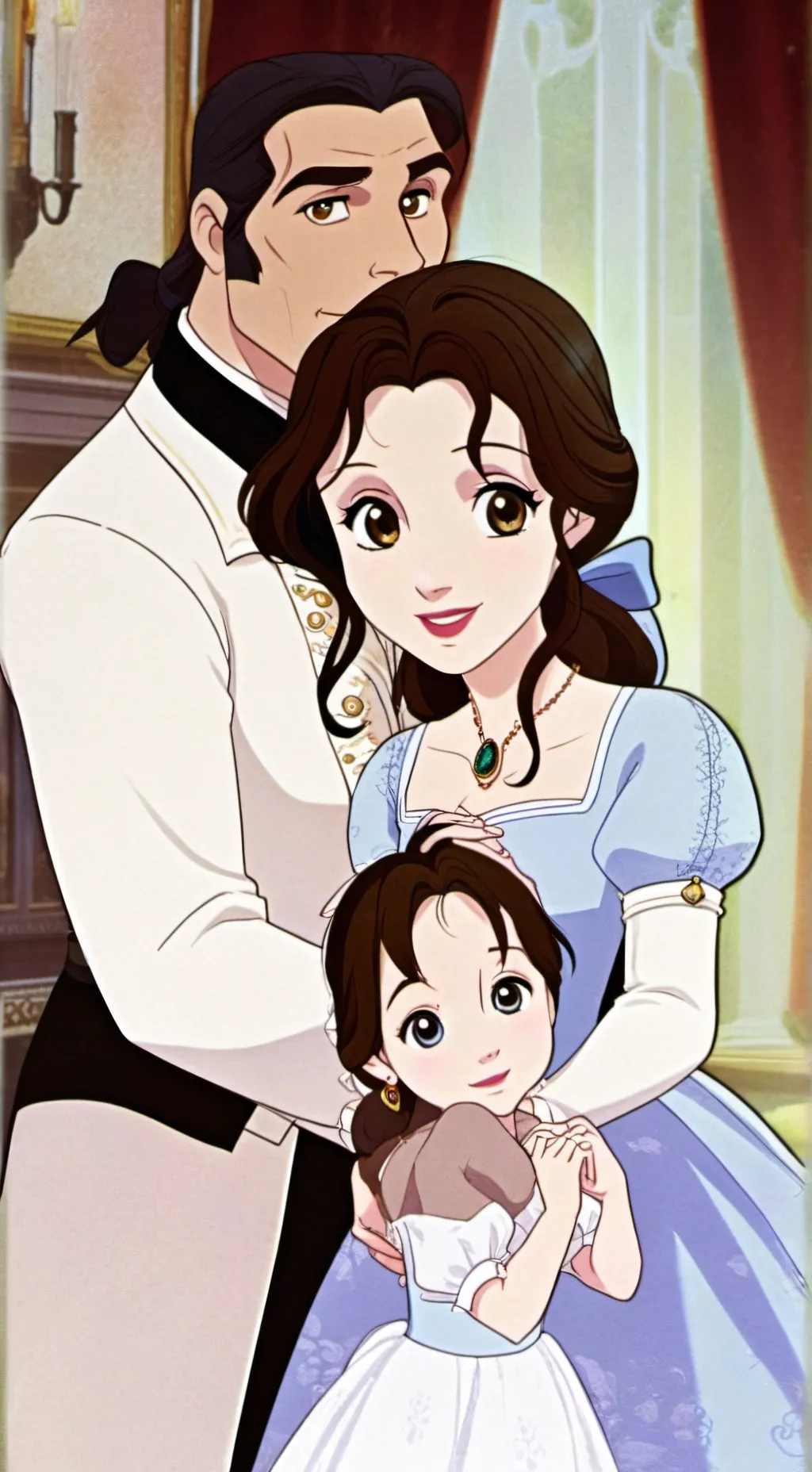 ai character: belle Adam zoie  background