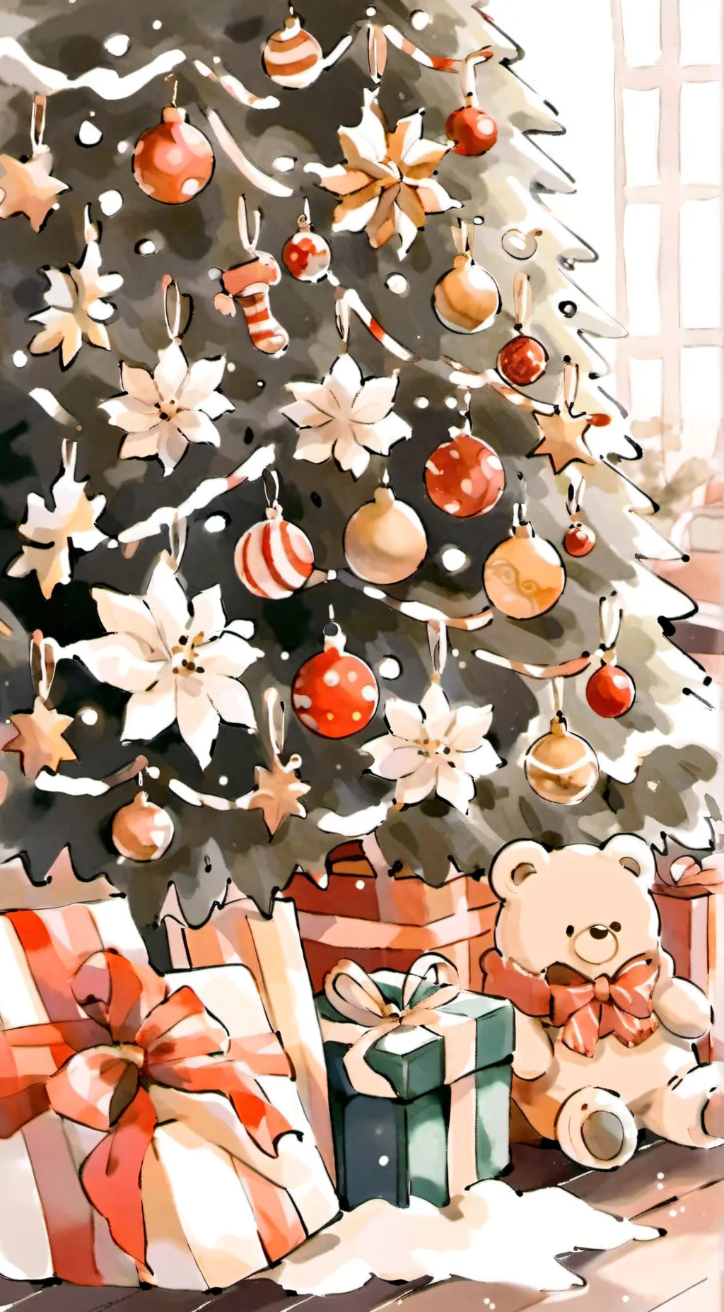 ai character: FORSAKEN CHRISTMAS background