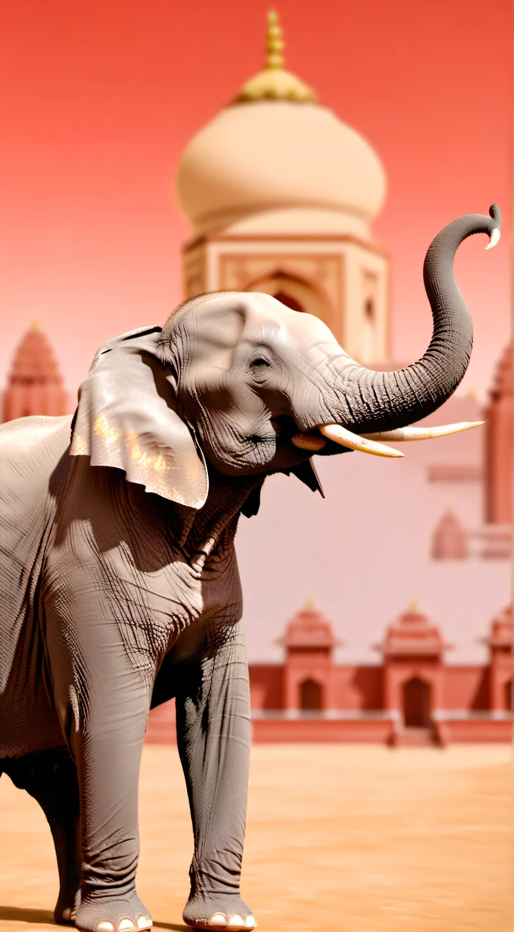 ai character: City elephant background