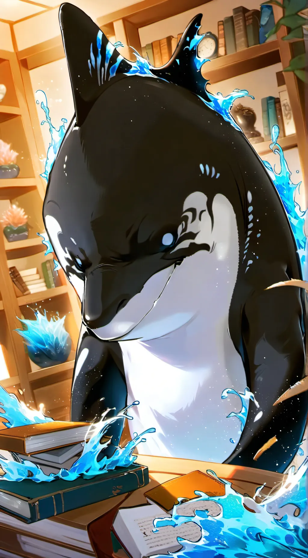 ai character: shark furry background