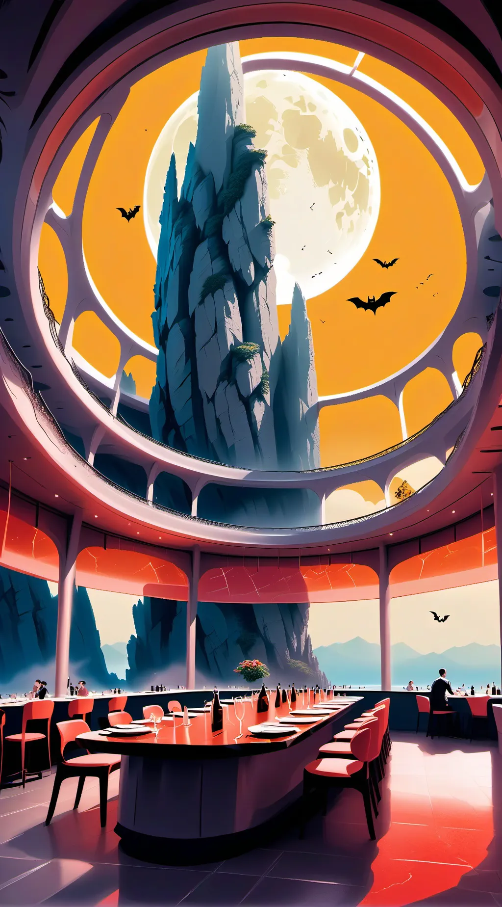 ai character: monster restaurant background