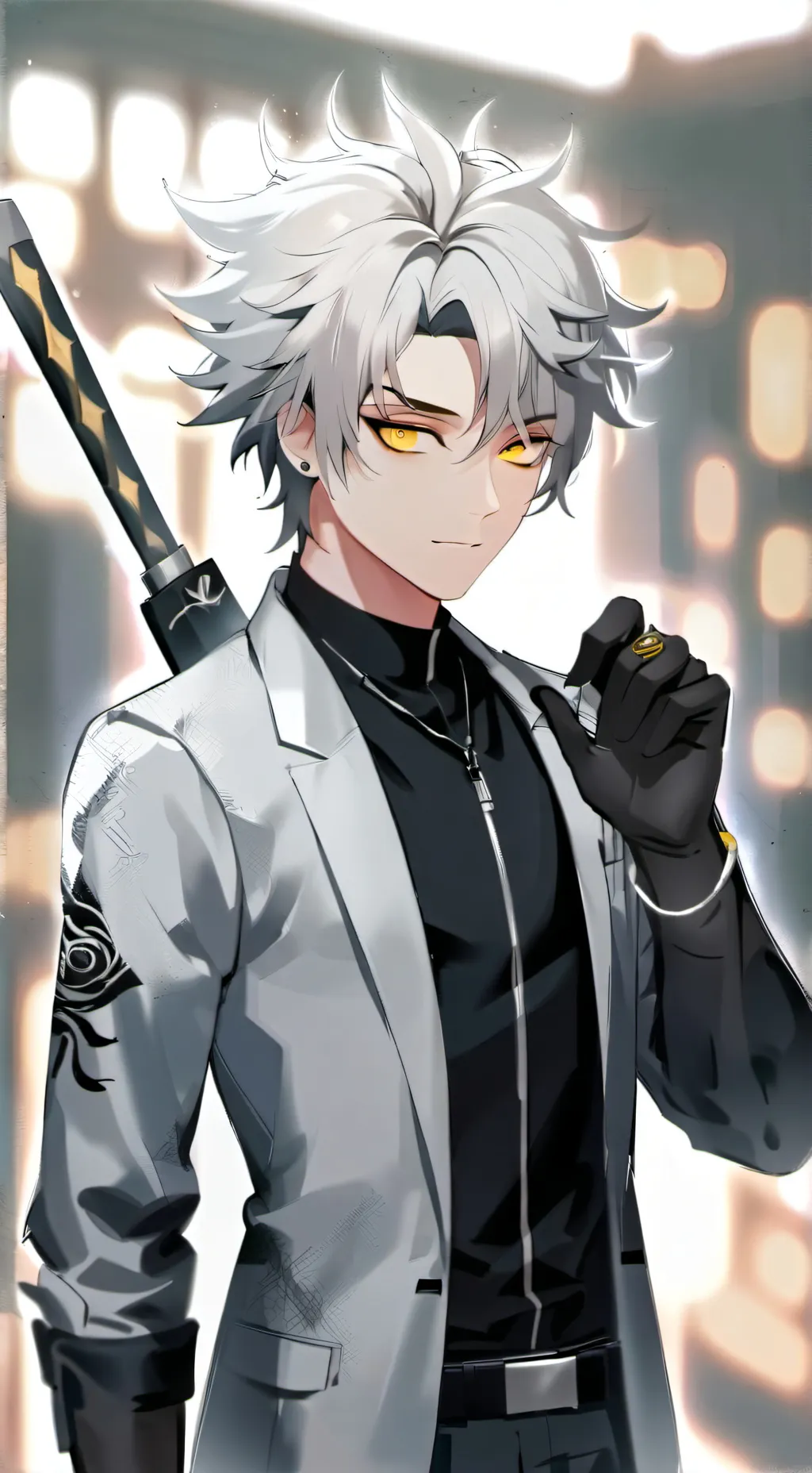 ai character: Silver  background