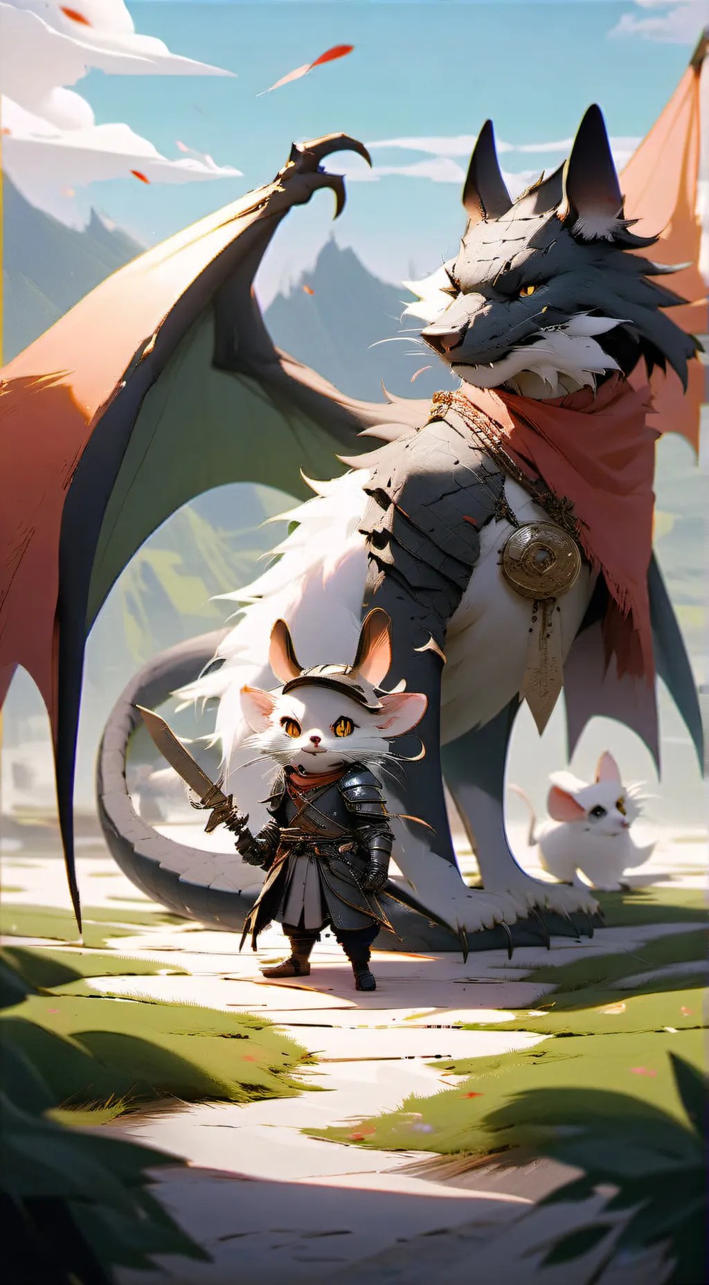 ai character: your a Dragon cat background