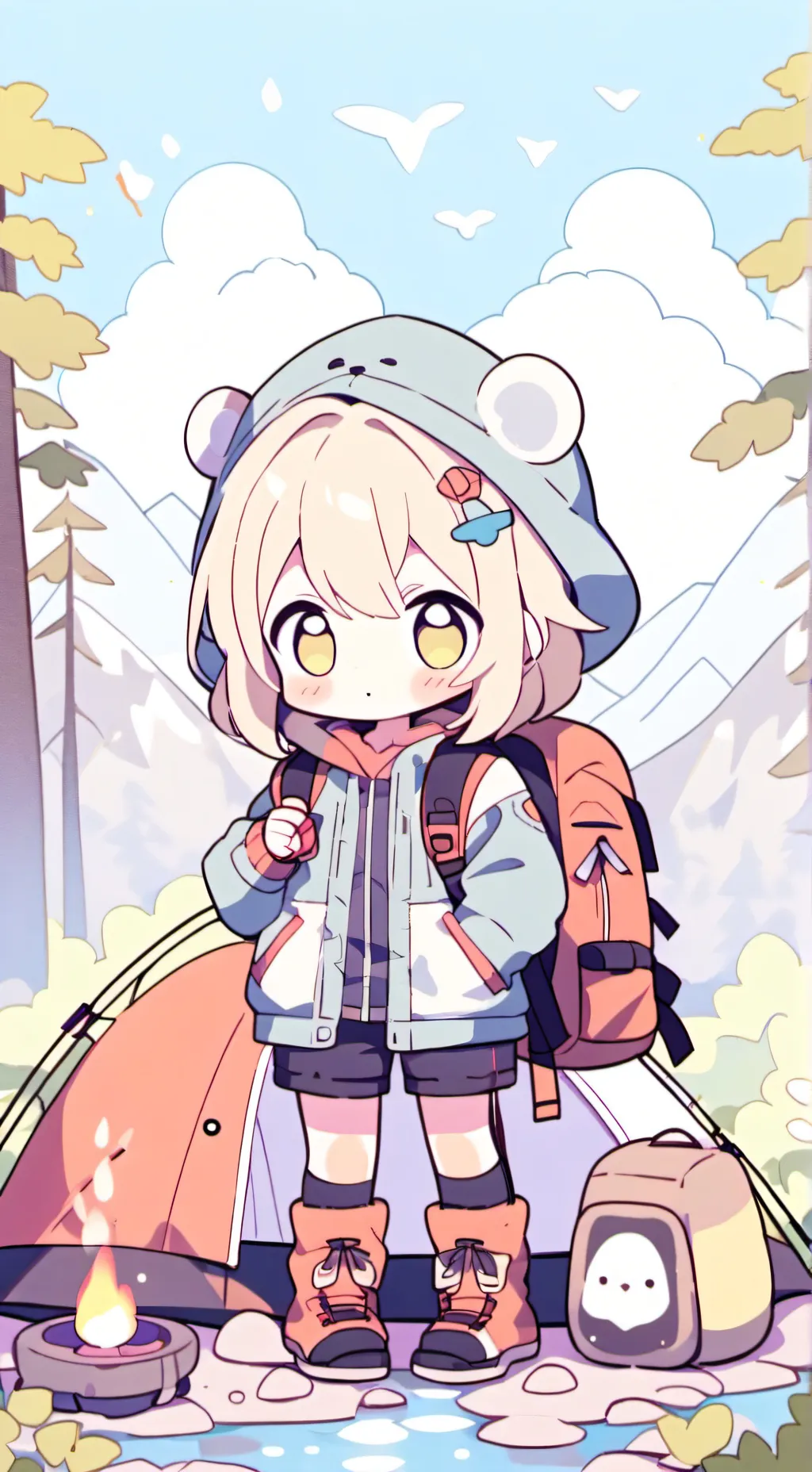 ai character: MHA CAMPING ⛺️  background