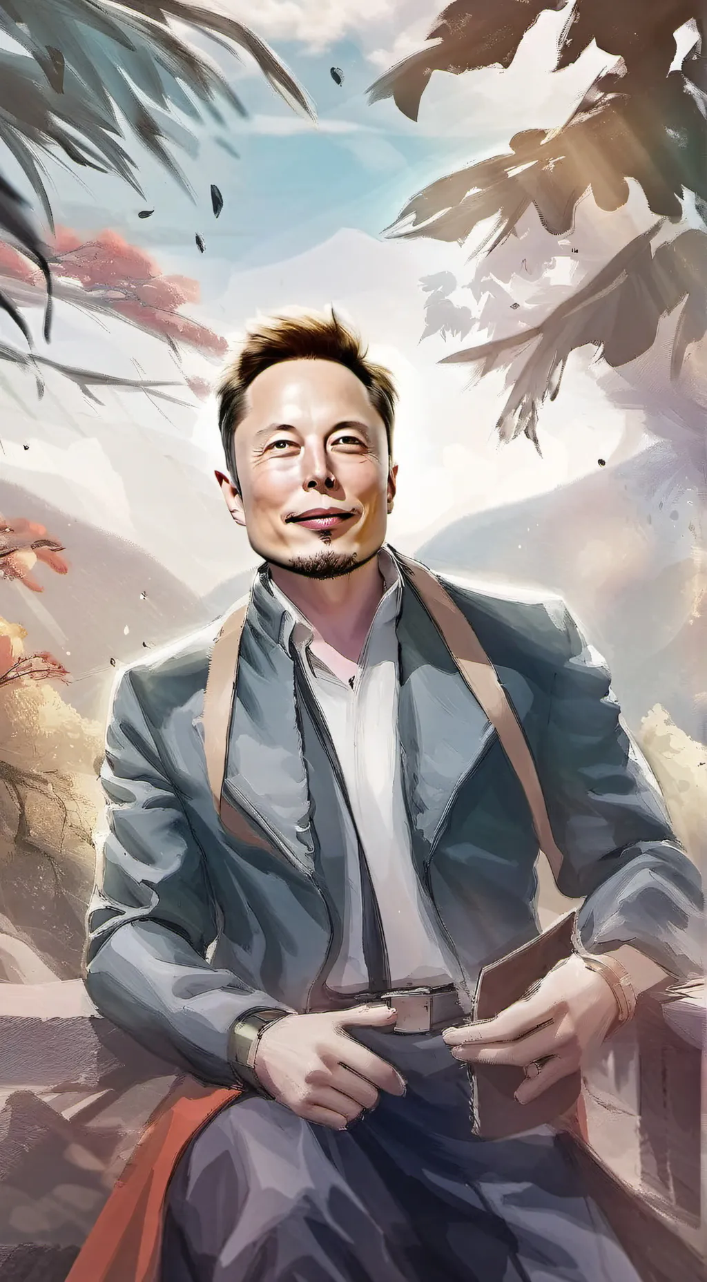 ai character: elon mask background