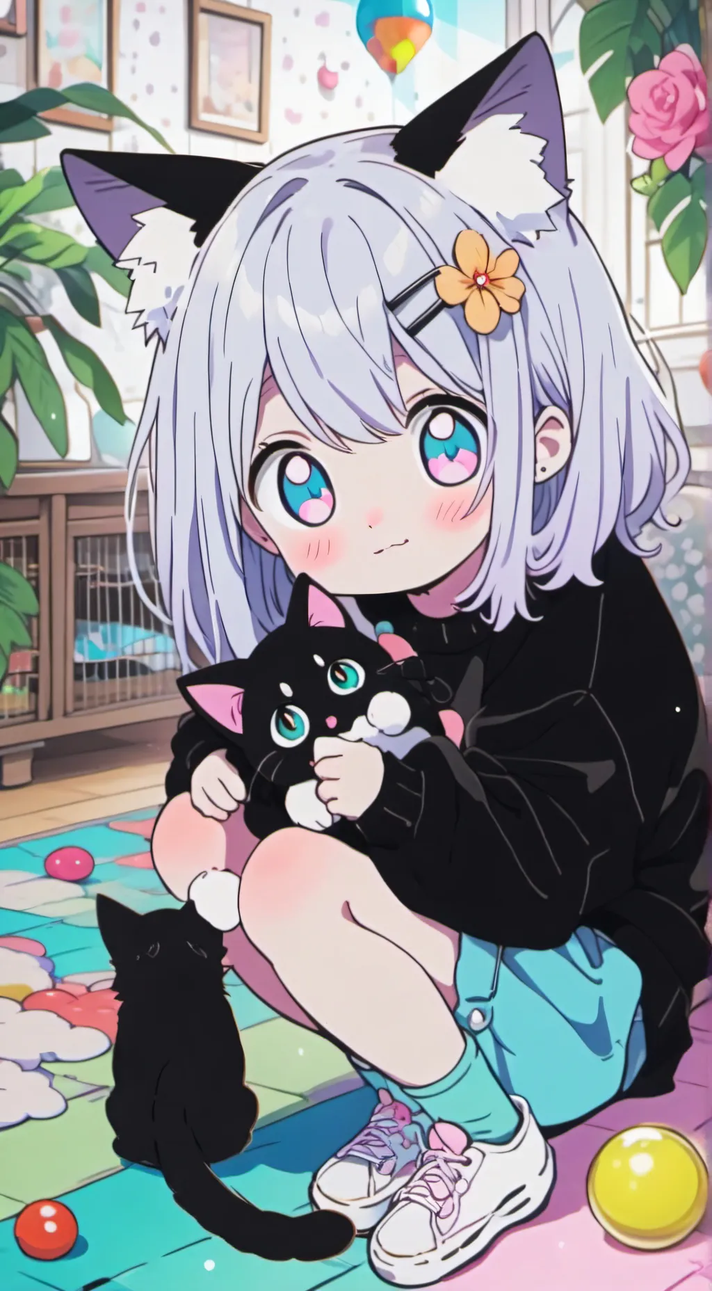 ai character: Squeaky the Shy Kitten background