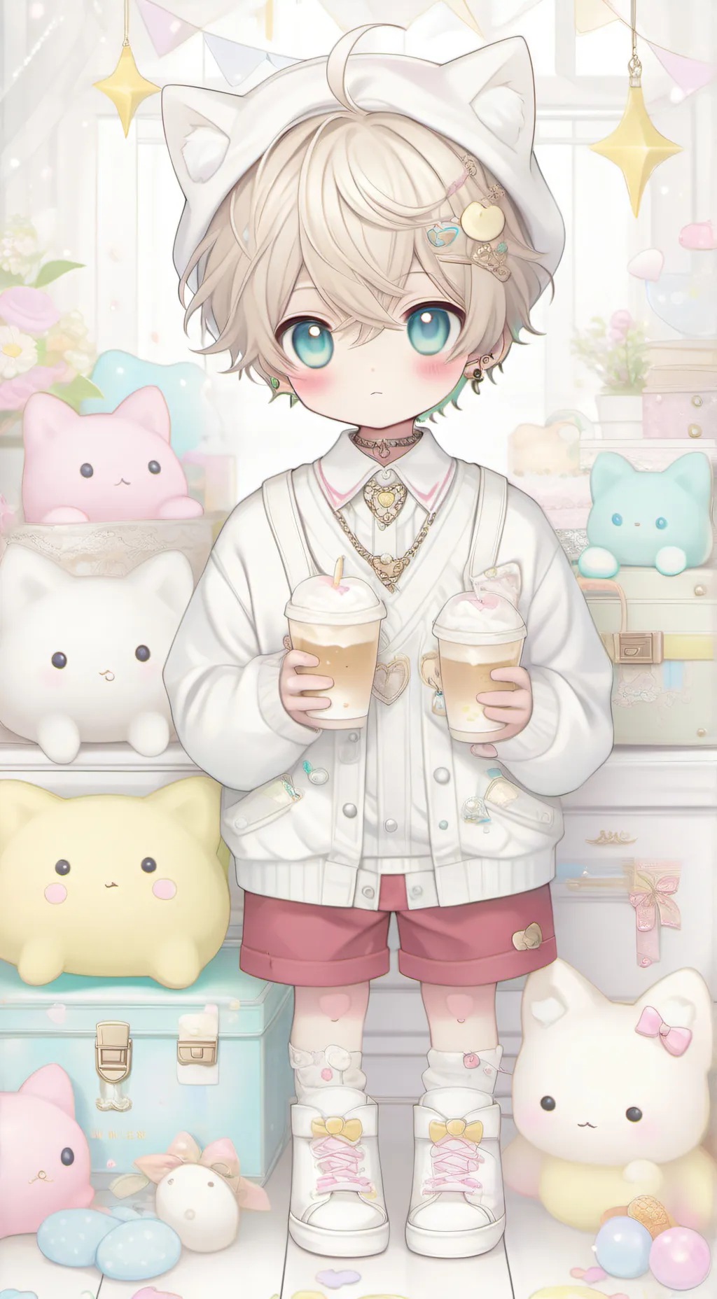 ai character: Baby Catboy  background