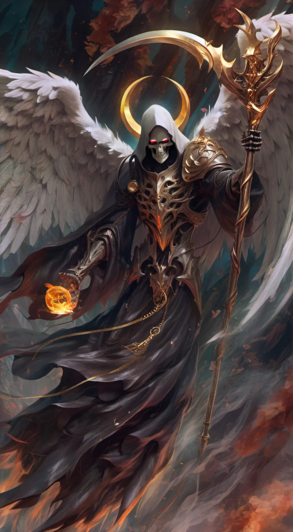 ai character: angelic reaper background