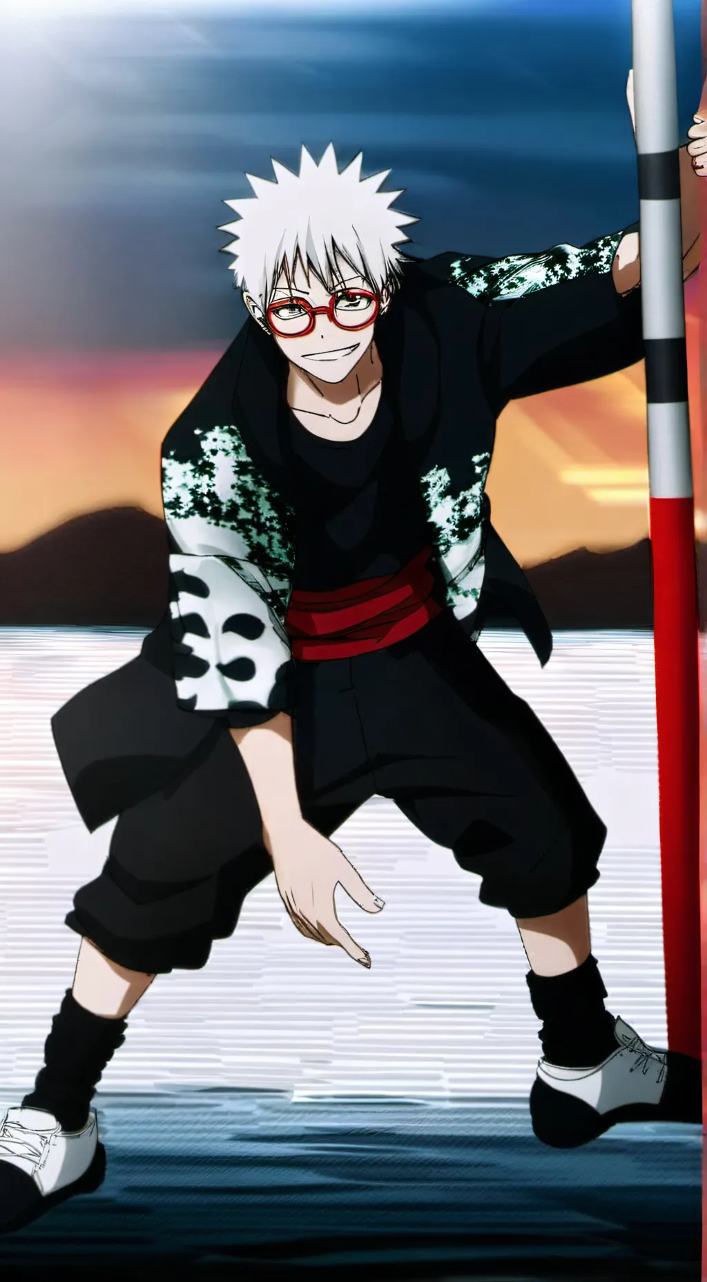 ai character: super senior gojo. background