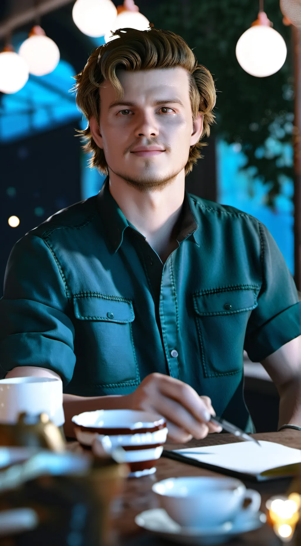 ai character: Steve Harrington  background