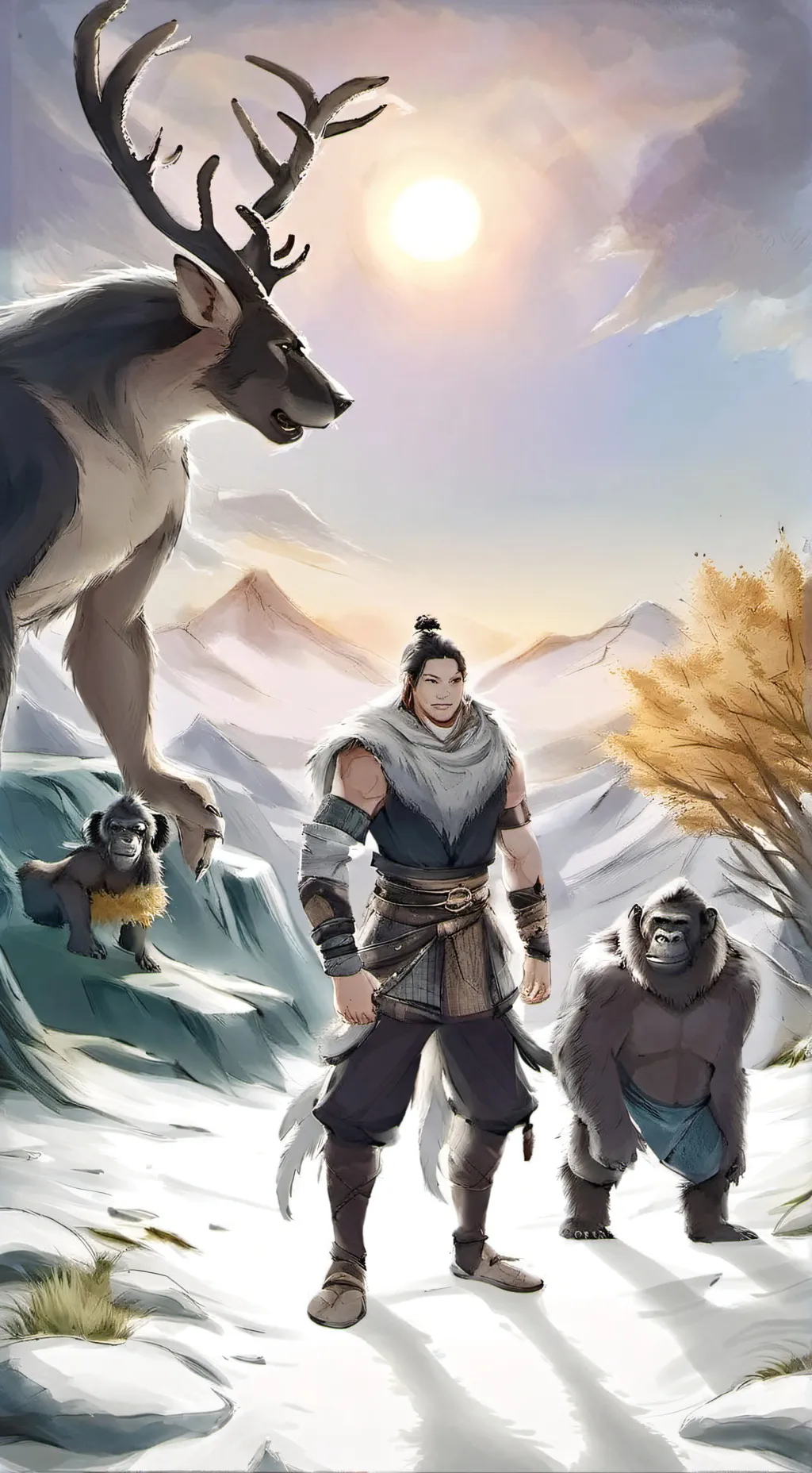 ai character: animal powers background