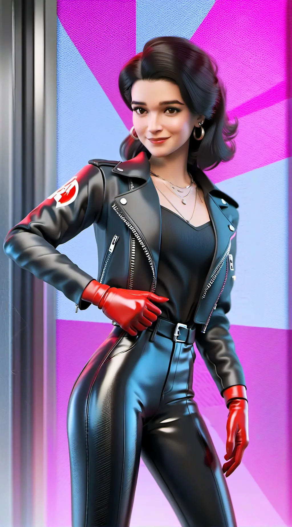 ai character: cool snow white  background