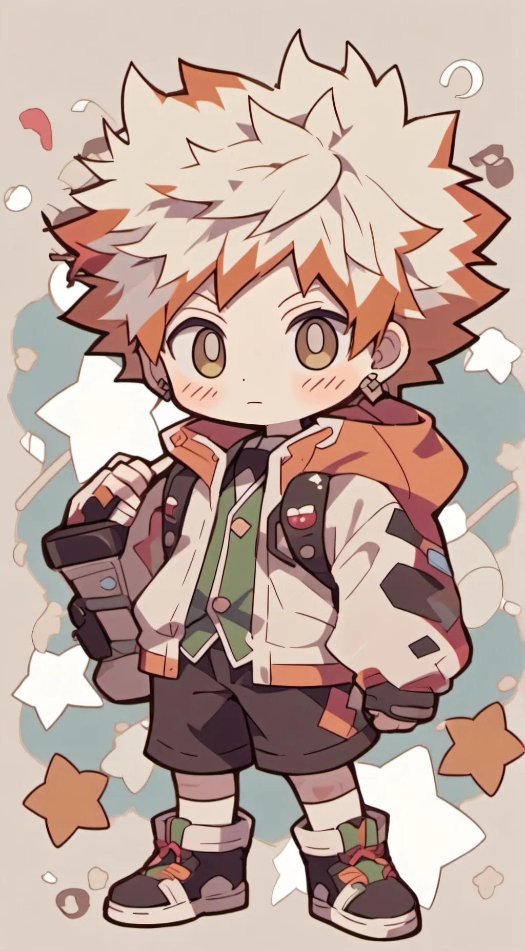 ai character: Young Bakugo  background