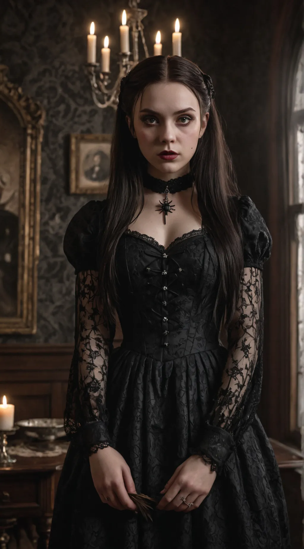 ai character: Wednesday Addams background