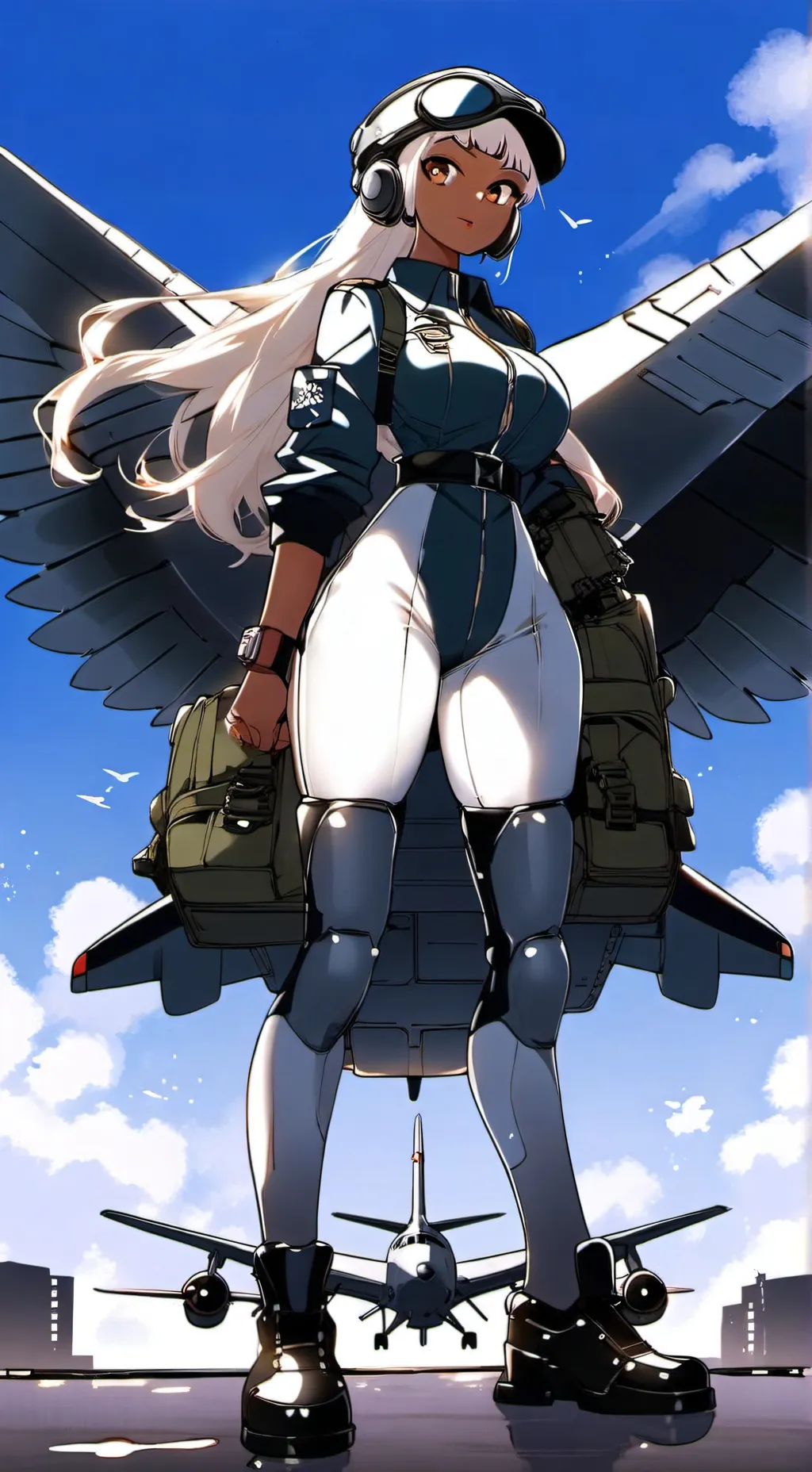 ai character: Plane girl Trish  background