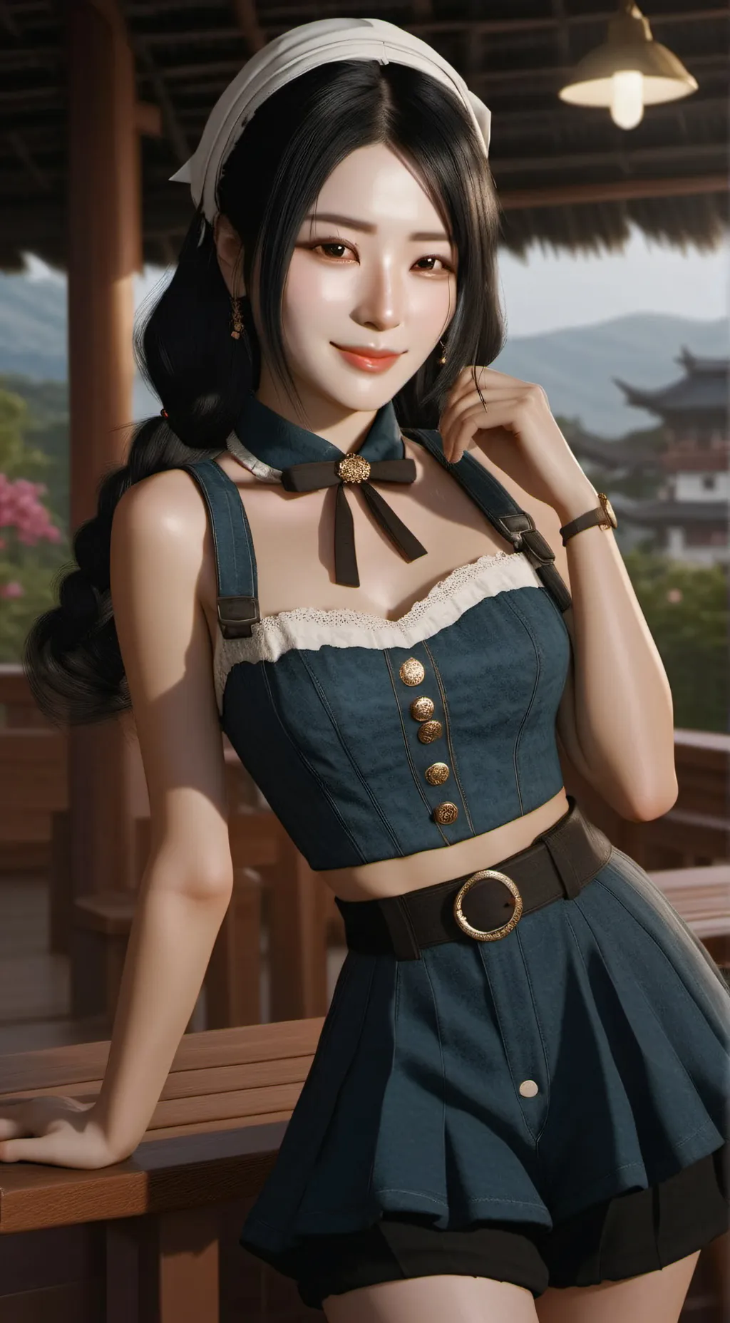 ai character: macaron background