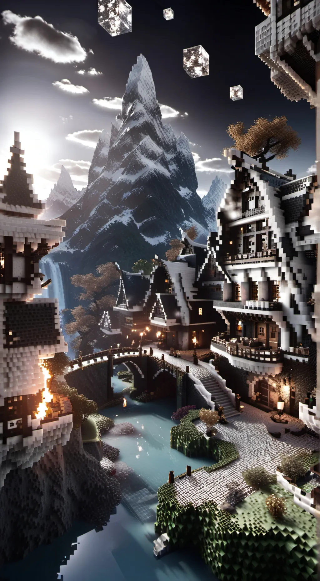 ai character: Sprunki👉Minecraft background