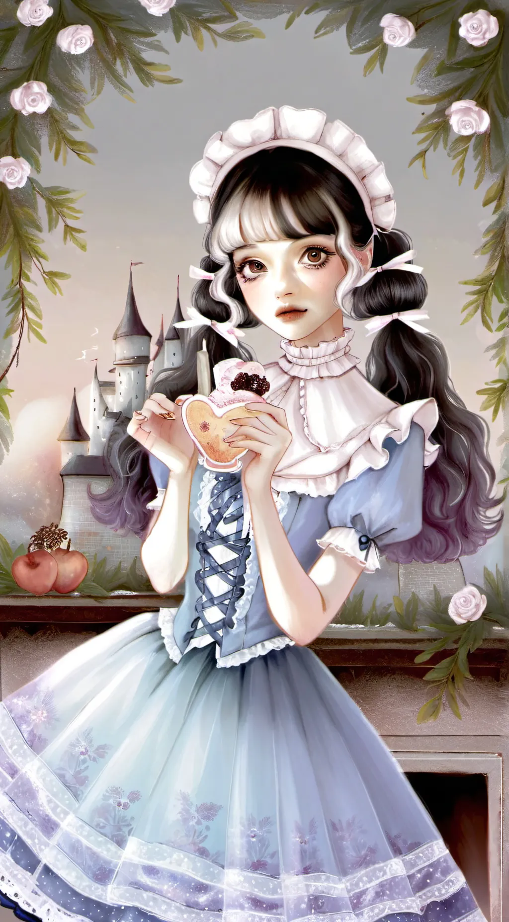 ai character: Melanie Martínez  background