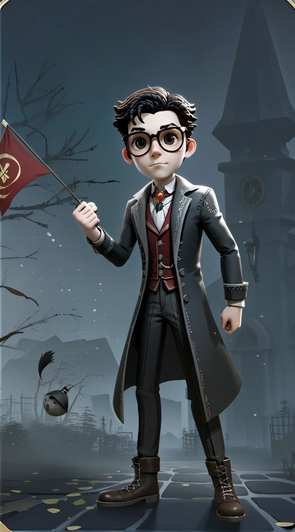 ai character: Kz halloween background