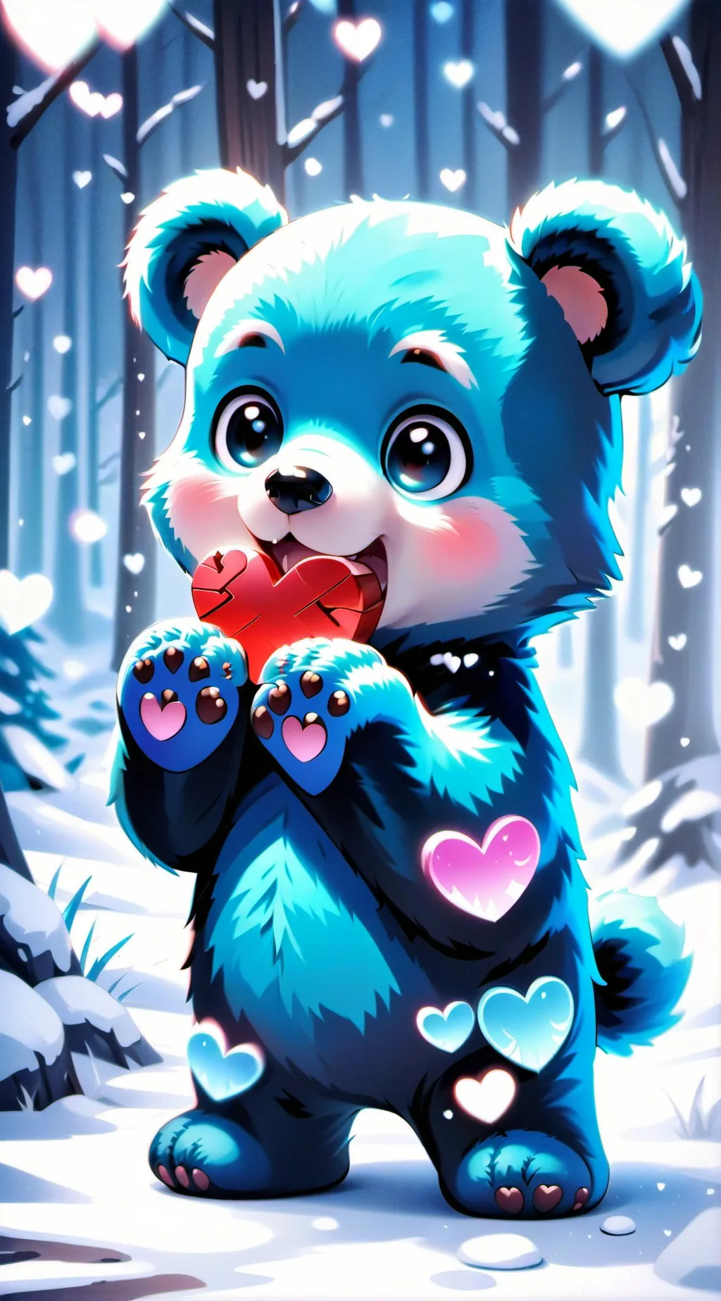 ai character: love bear background