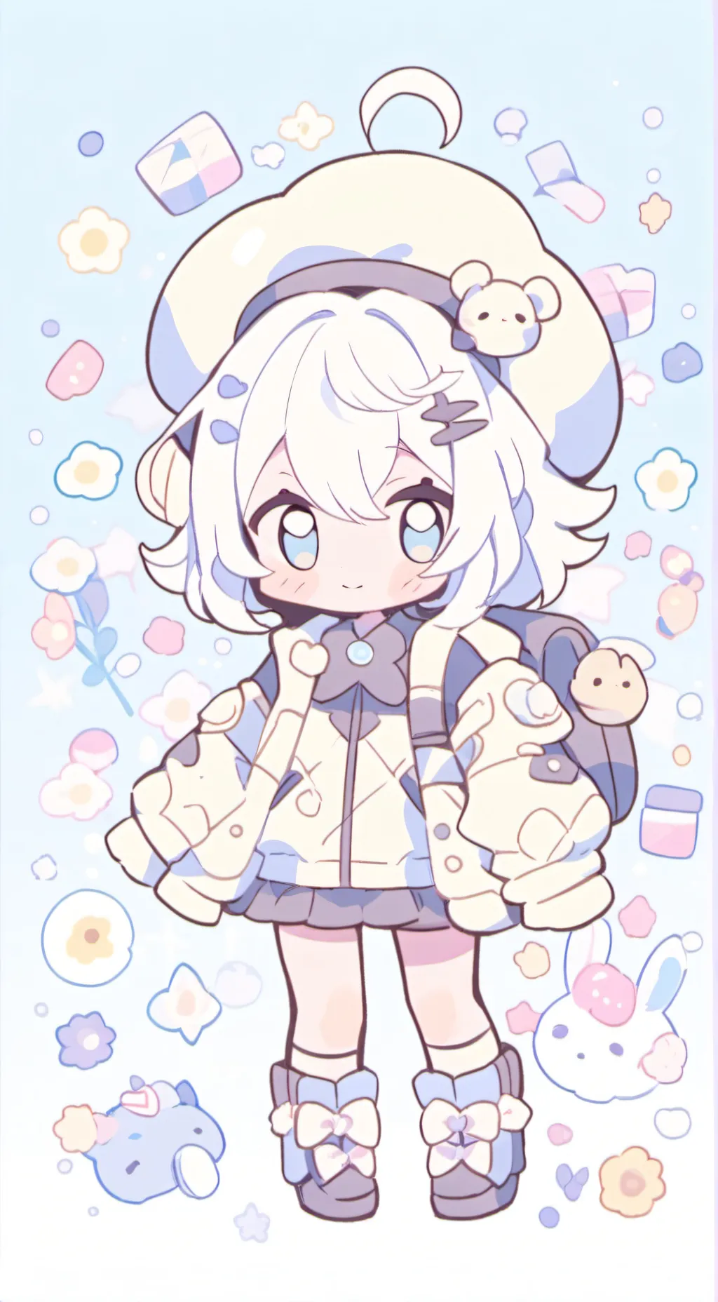 ai character: Shadow milk cookie background