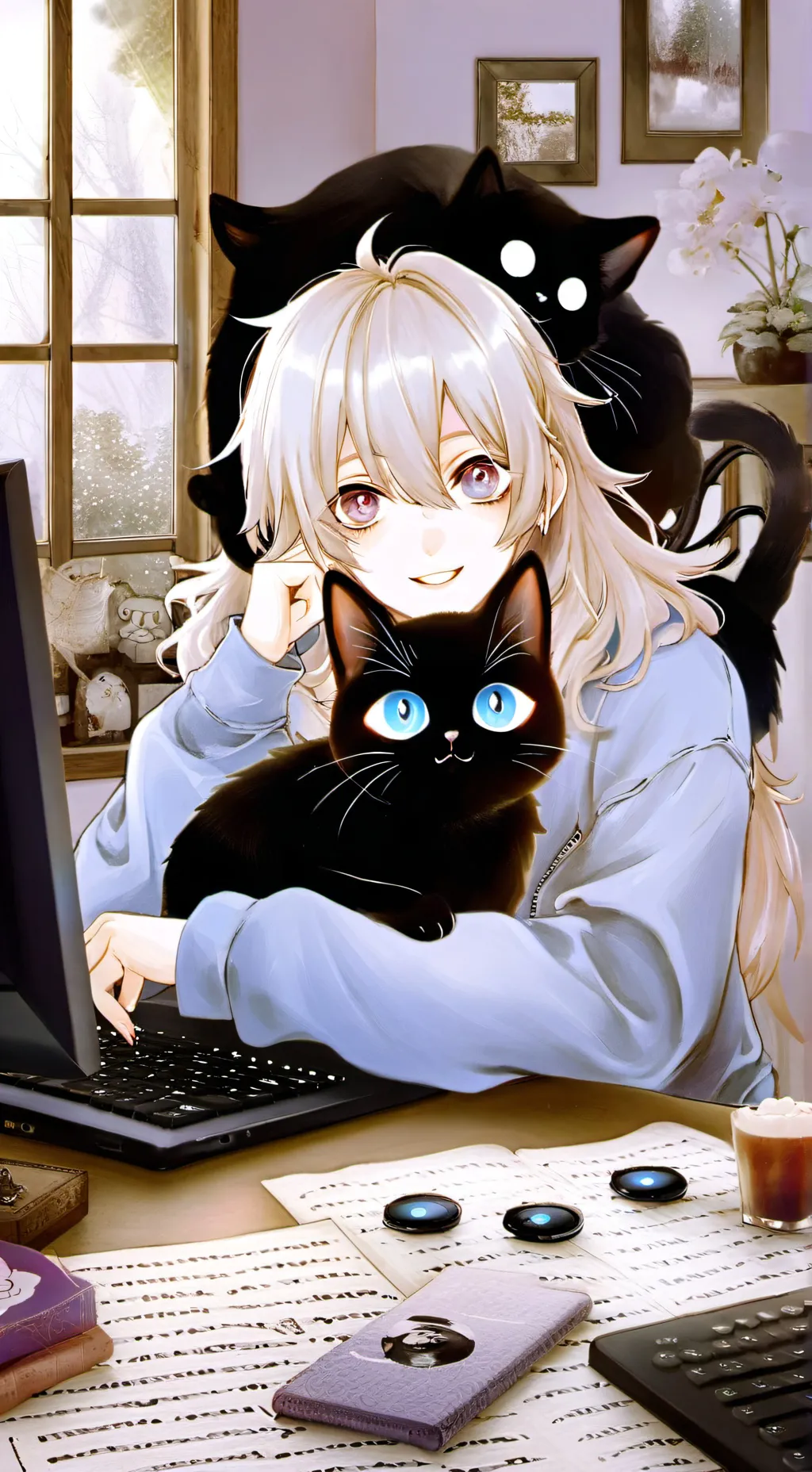 ai character: WhiskerByte background