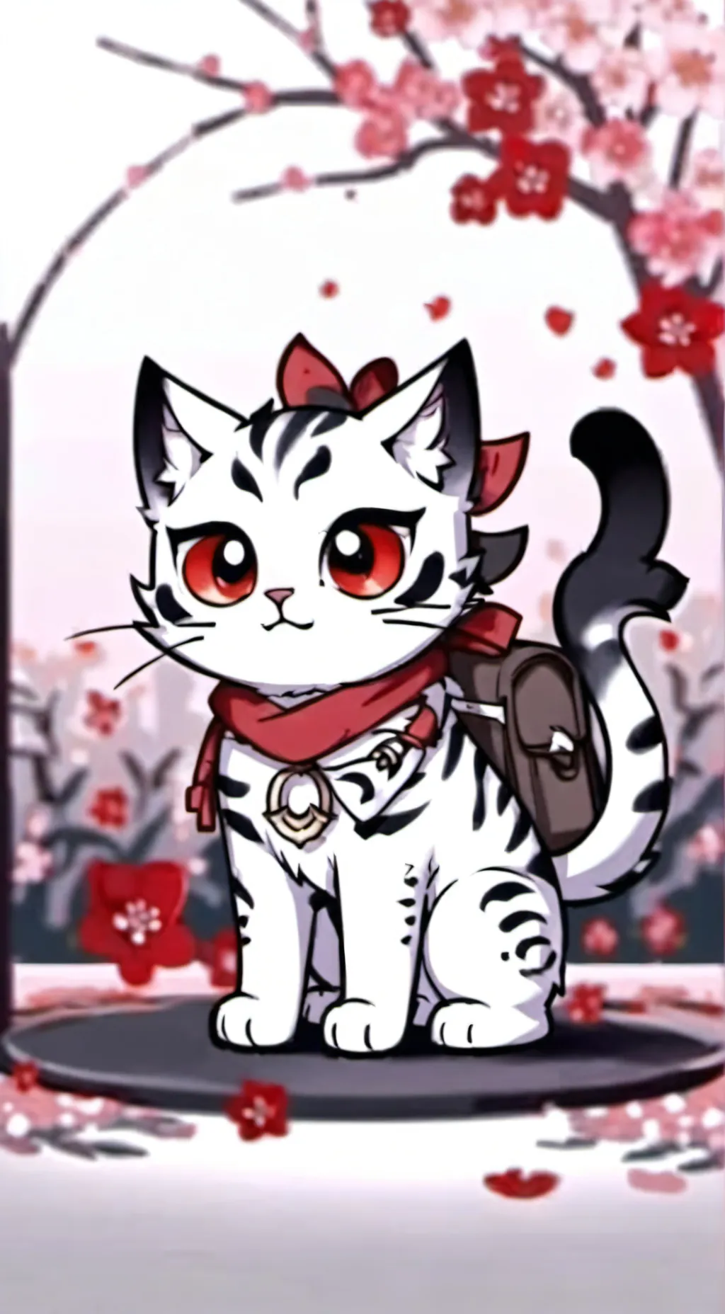ai character: Gatito rojo background