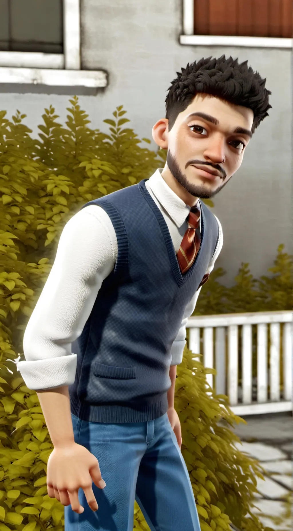 ai character: camping with James background