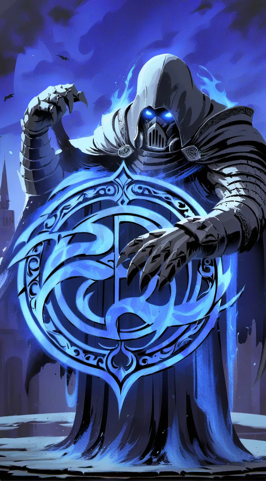 ai character: Shadow blue background