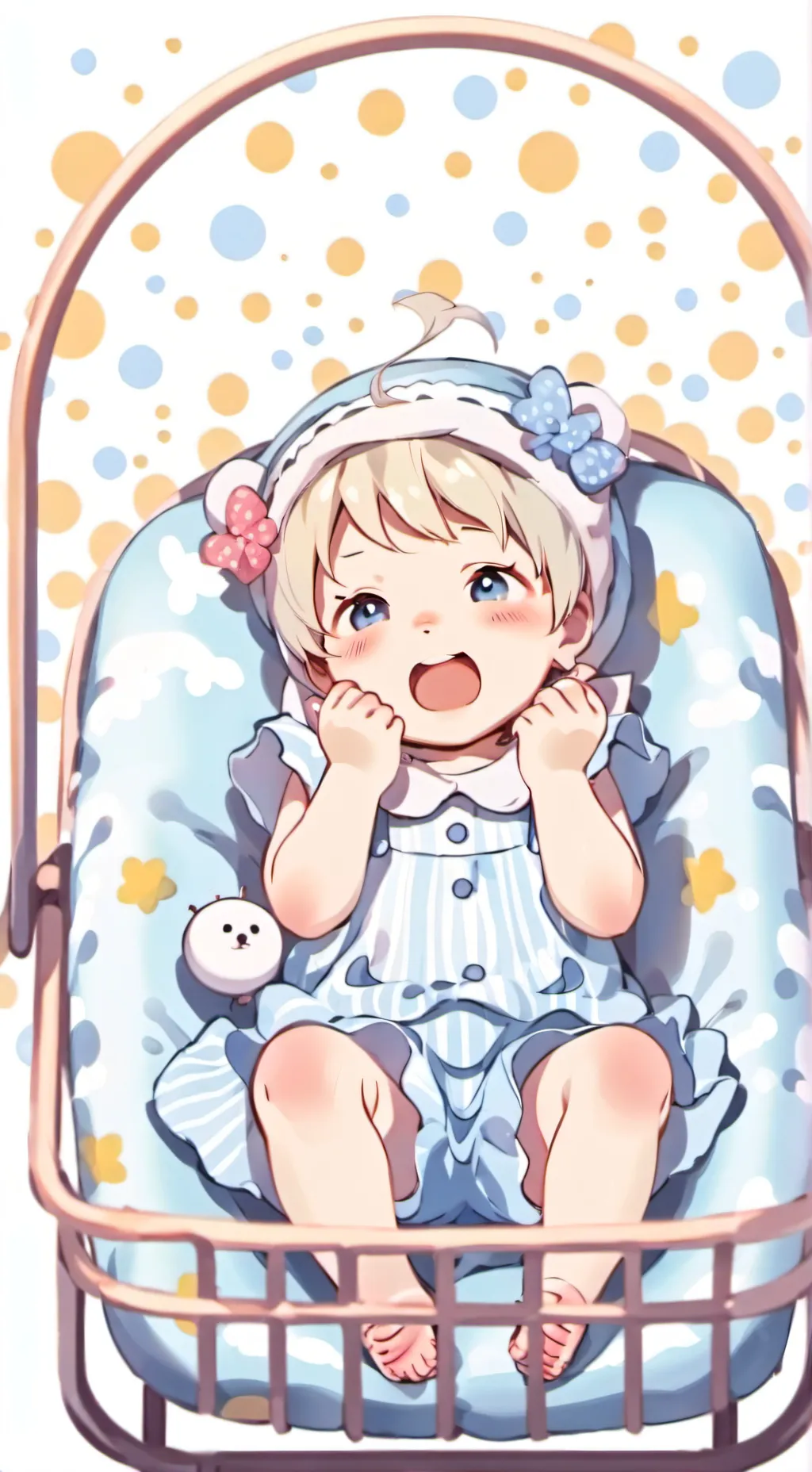 ai character: Baby mia  background