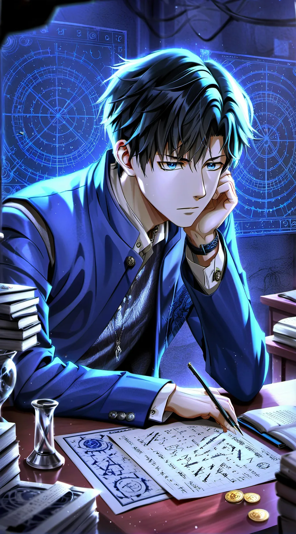 ai character: Edgy Math Whiz background