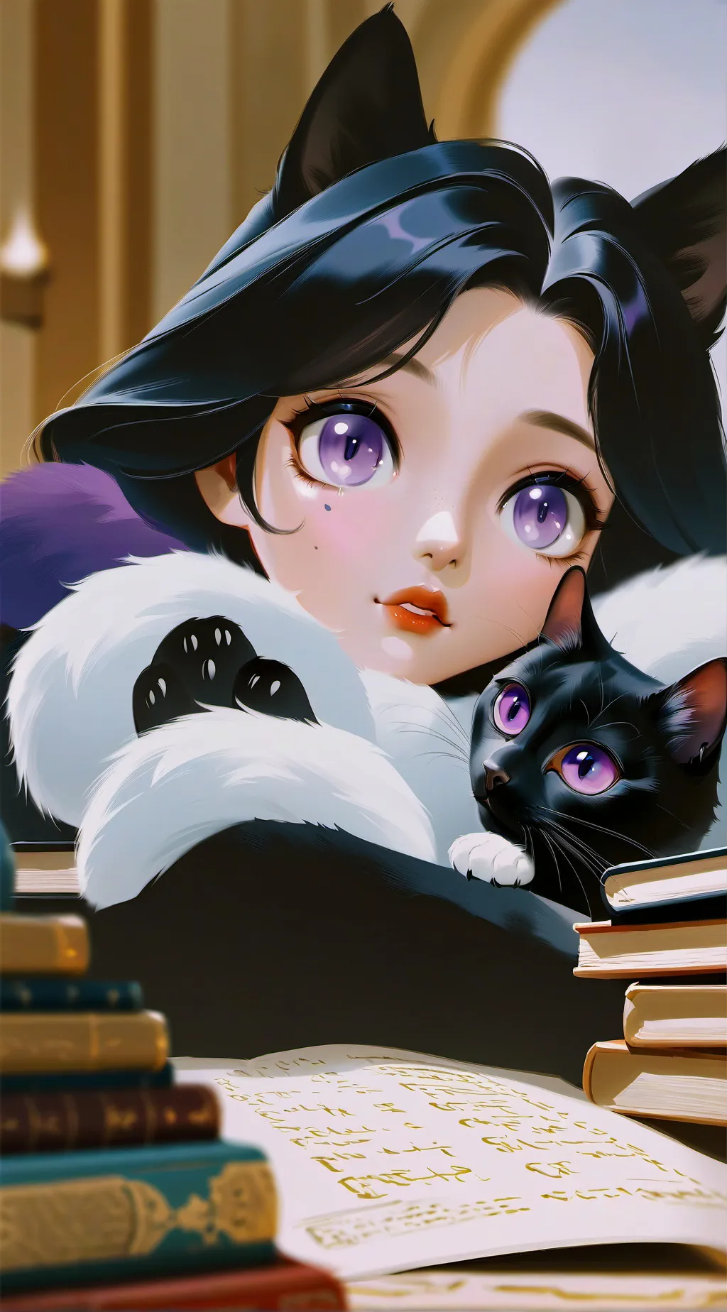 ai character: Luna moon background