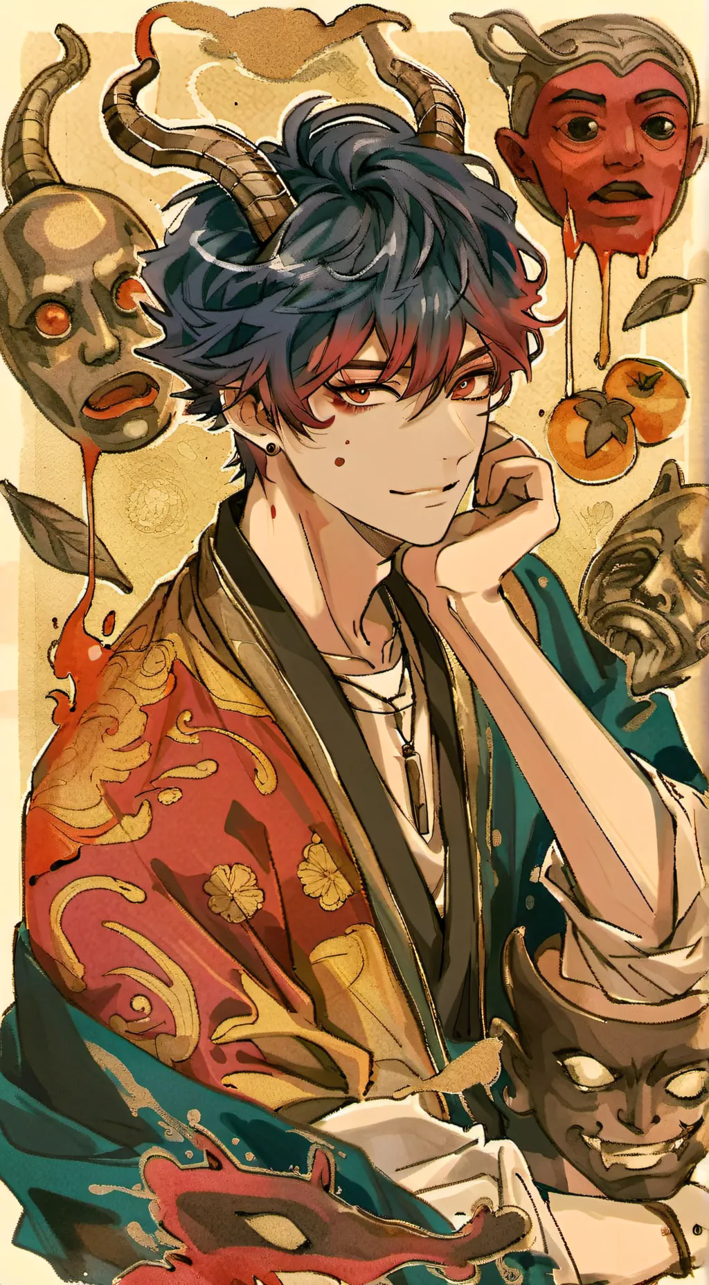 ai character: Damion hellsproui  background