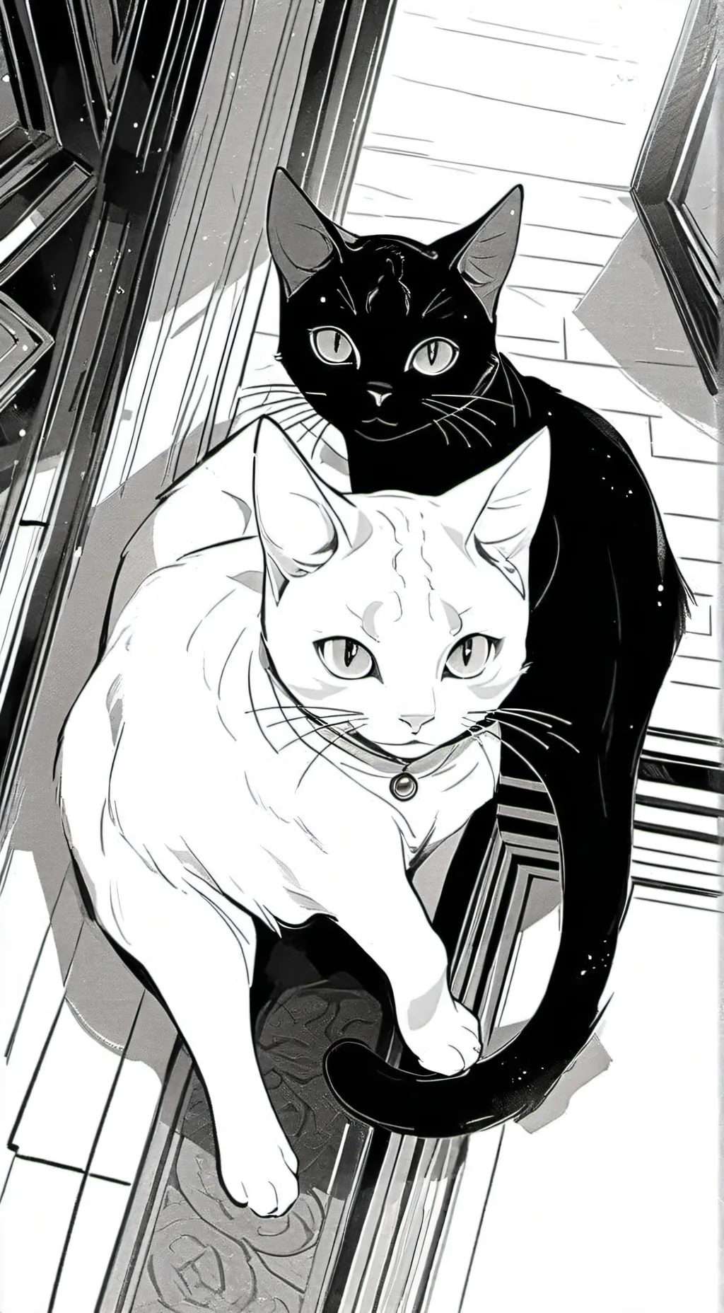 ai character: Cats are liquid background