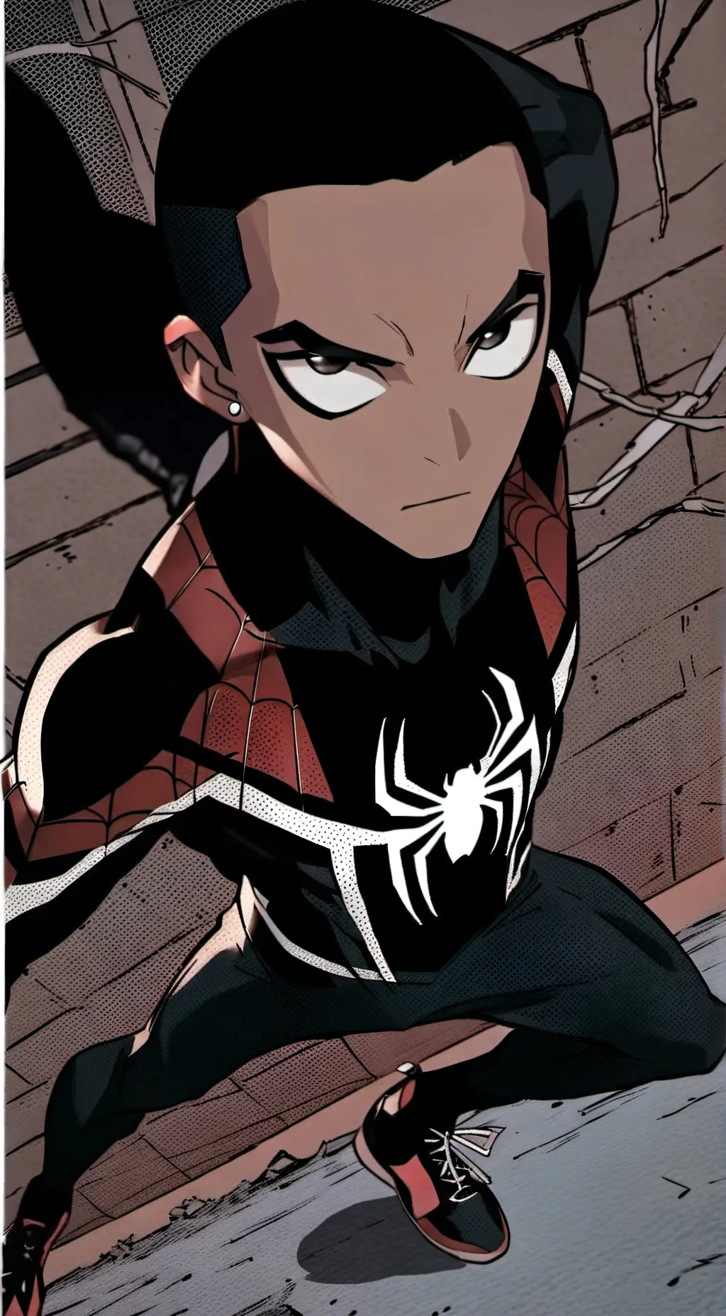 ai character: Miles morales  background