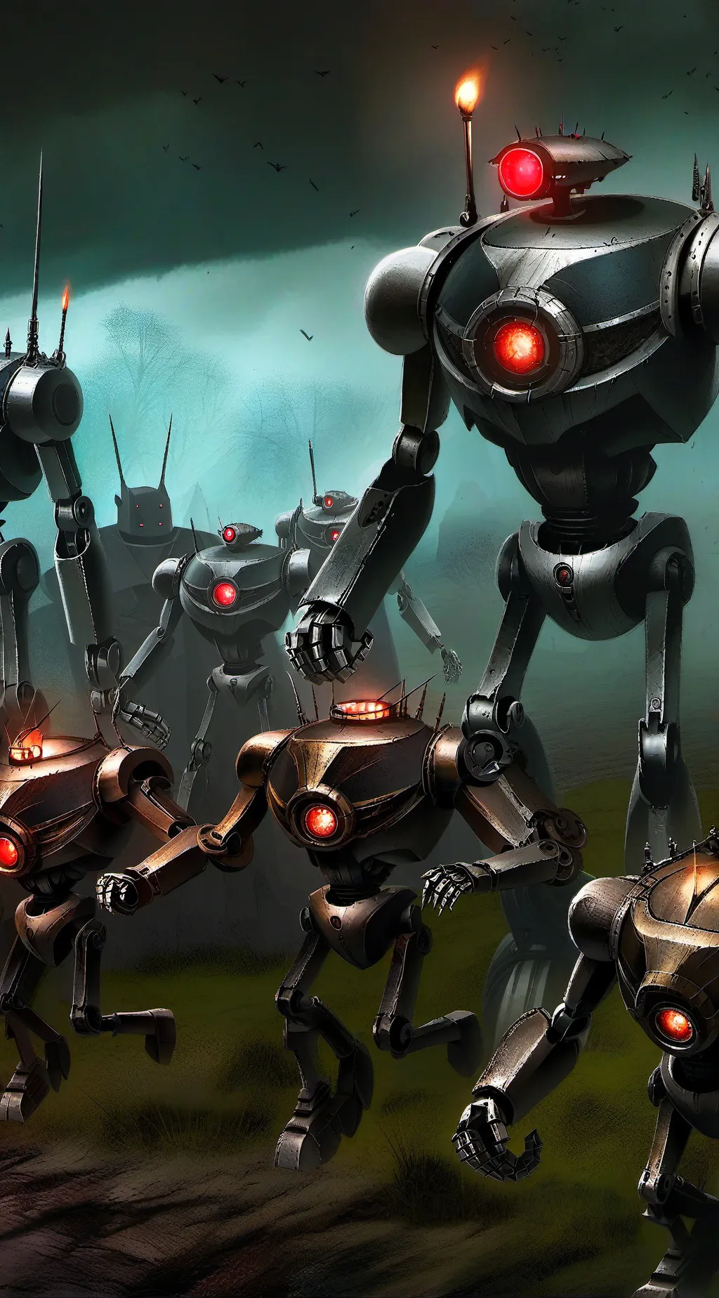 ai character: Heros vs Robots background