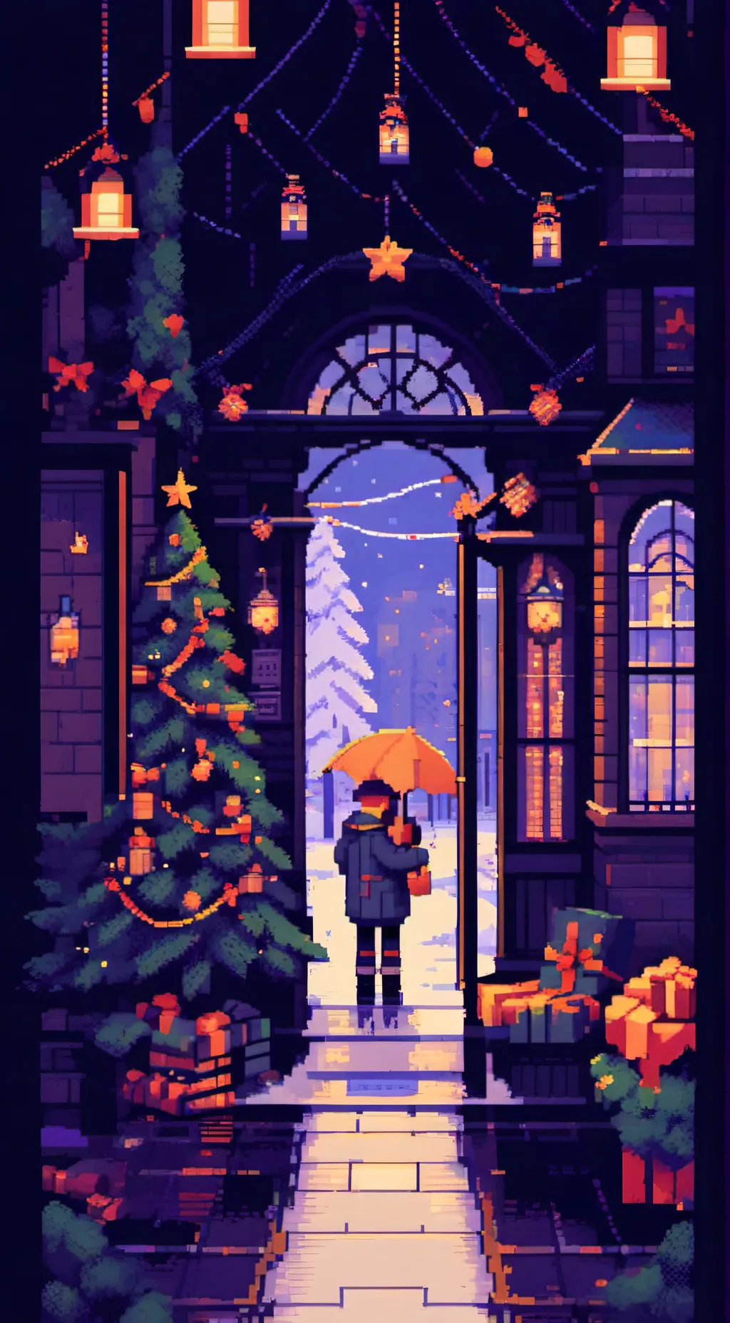 ai character: Dw christmas background