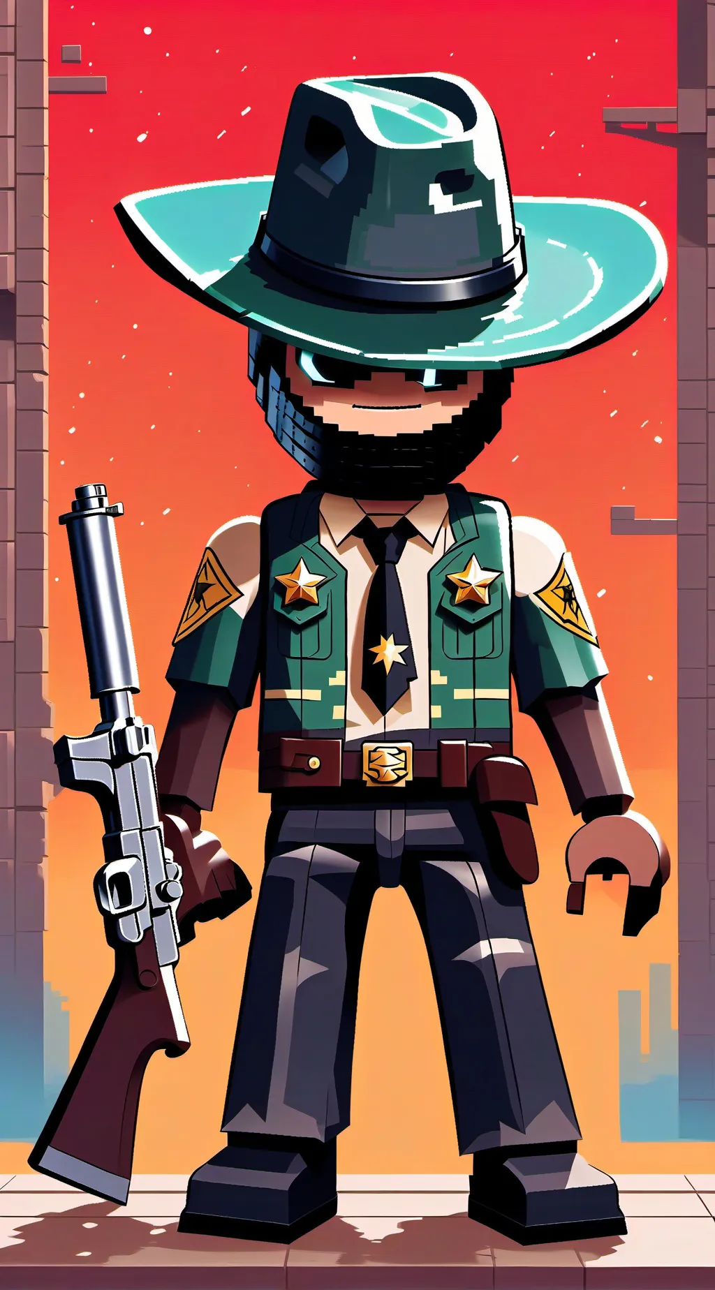 ai character: Lego sheriff background