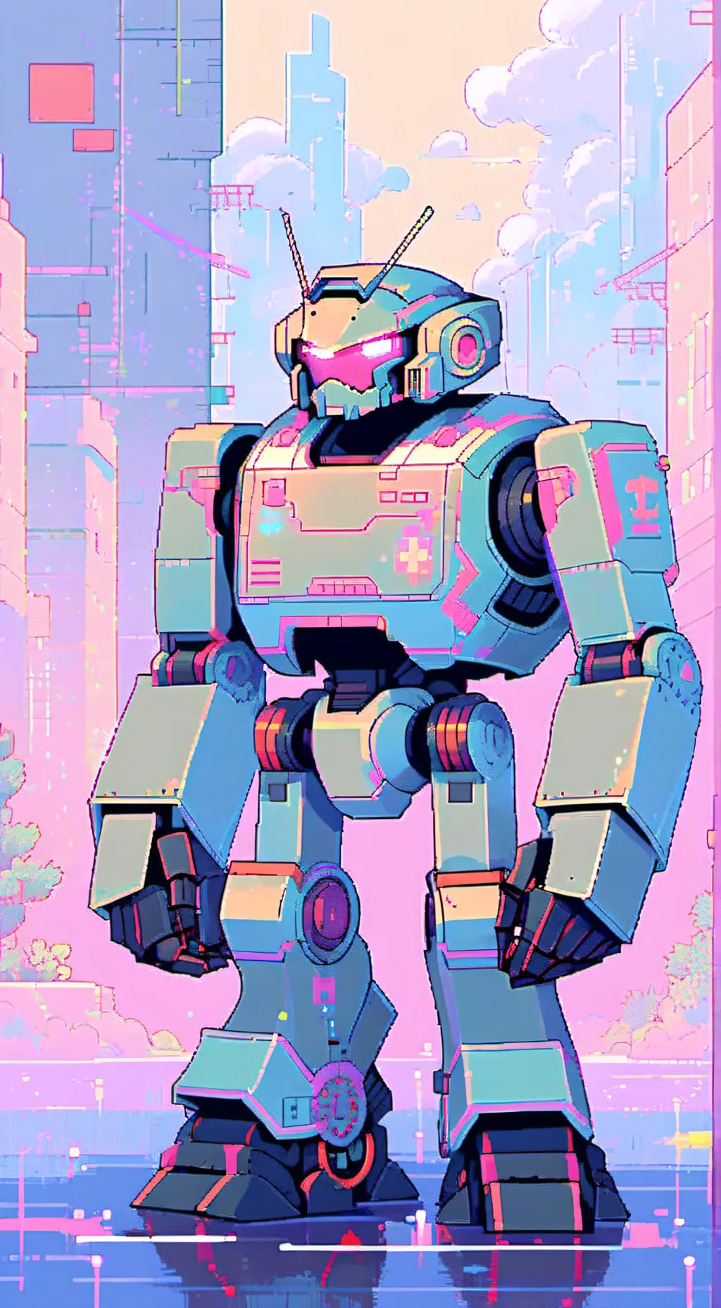 ai character: Abandoned robot ￼ background