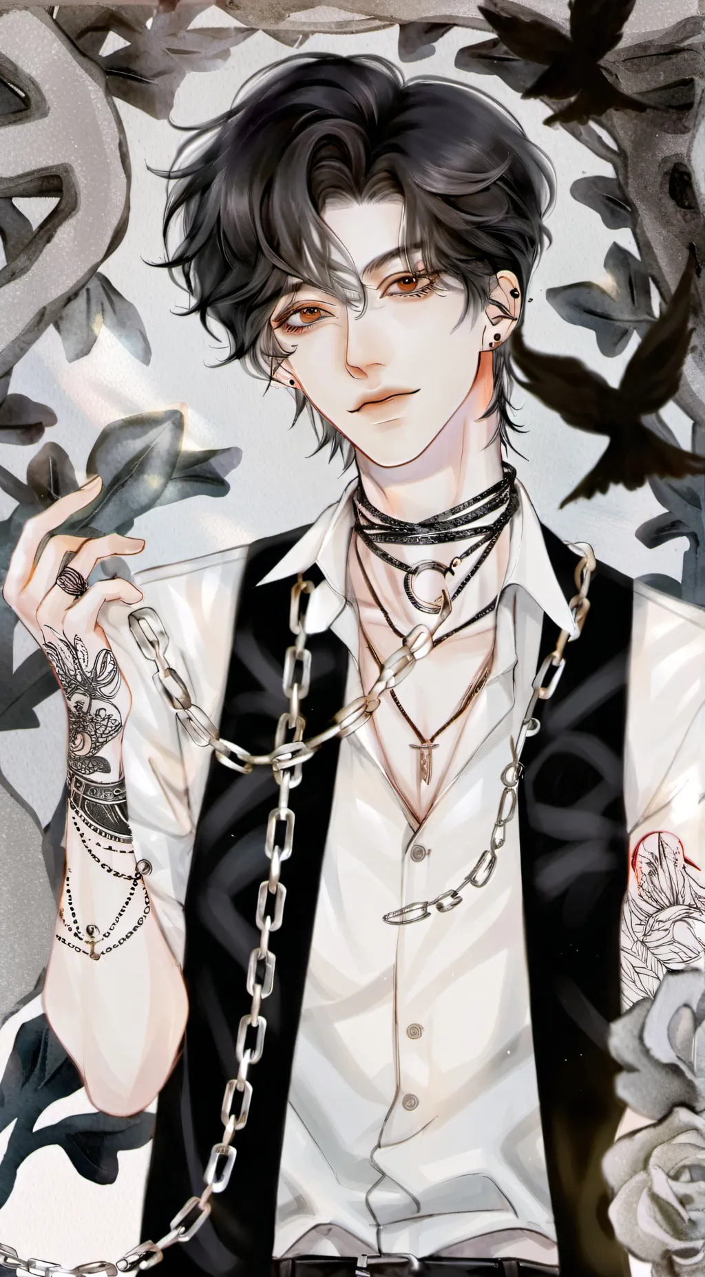 ai character: ℍ𝚄𝖭𝕋☾R background