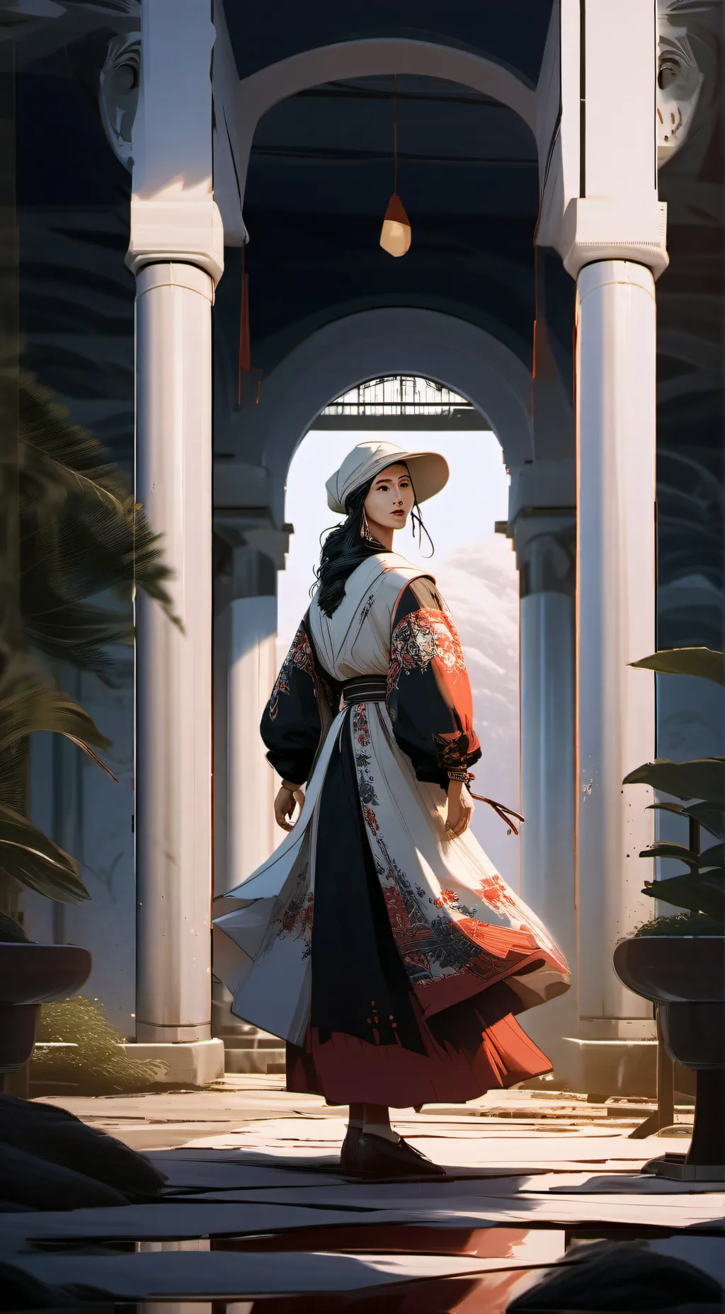 ai character: futuro background