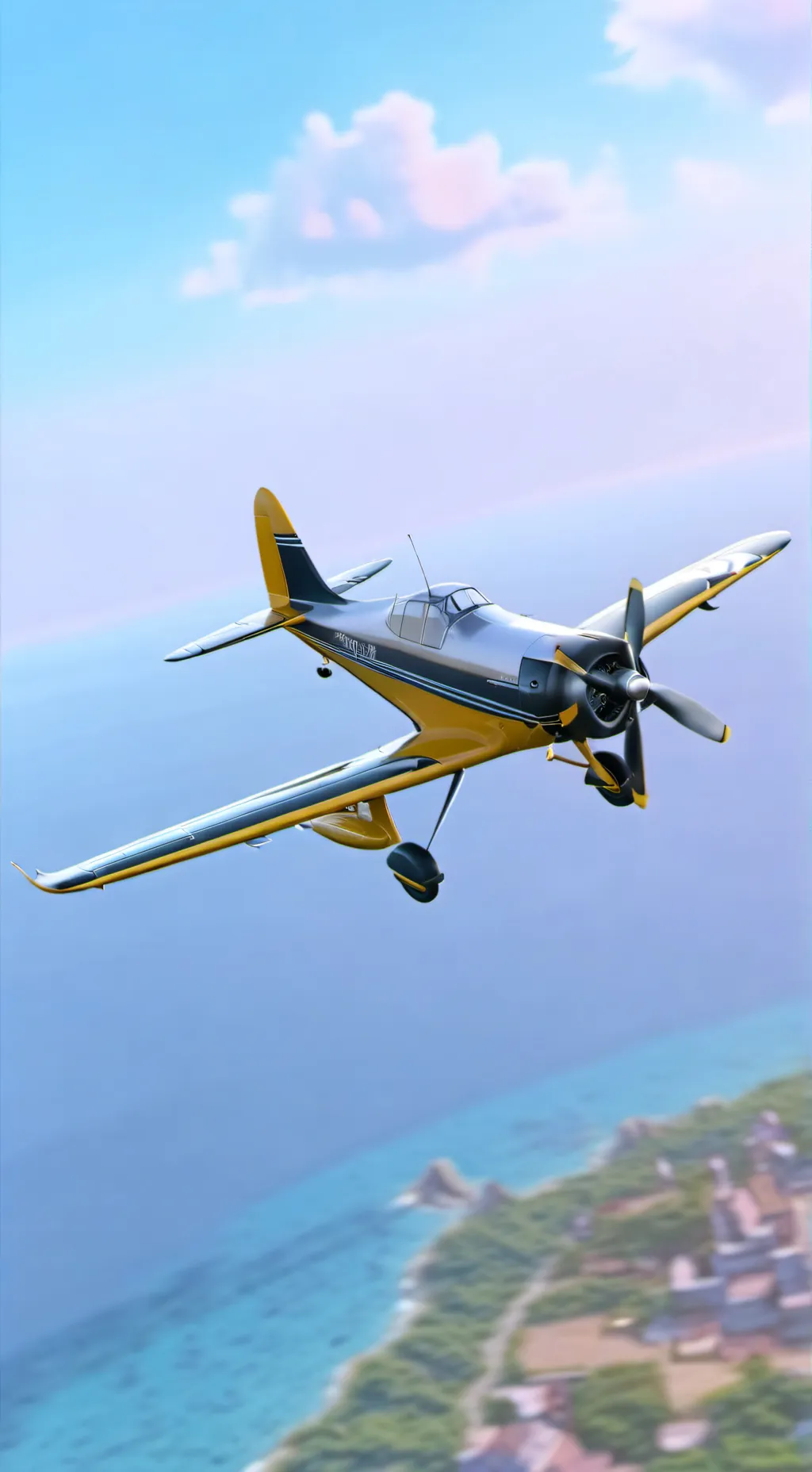 ai character: Sky on fire: 1940 background