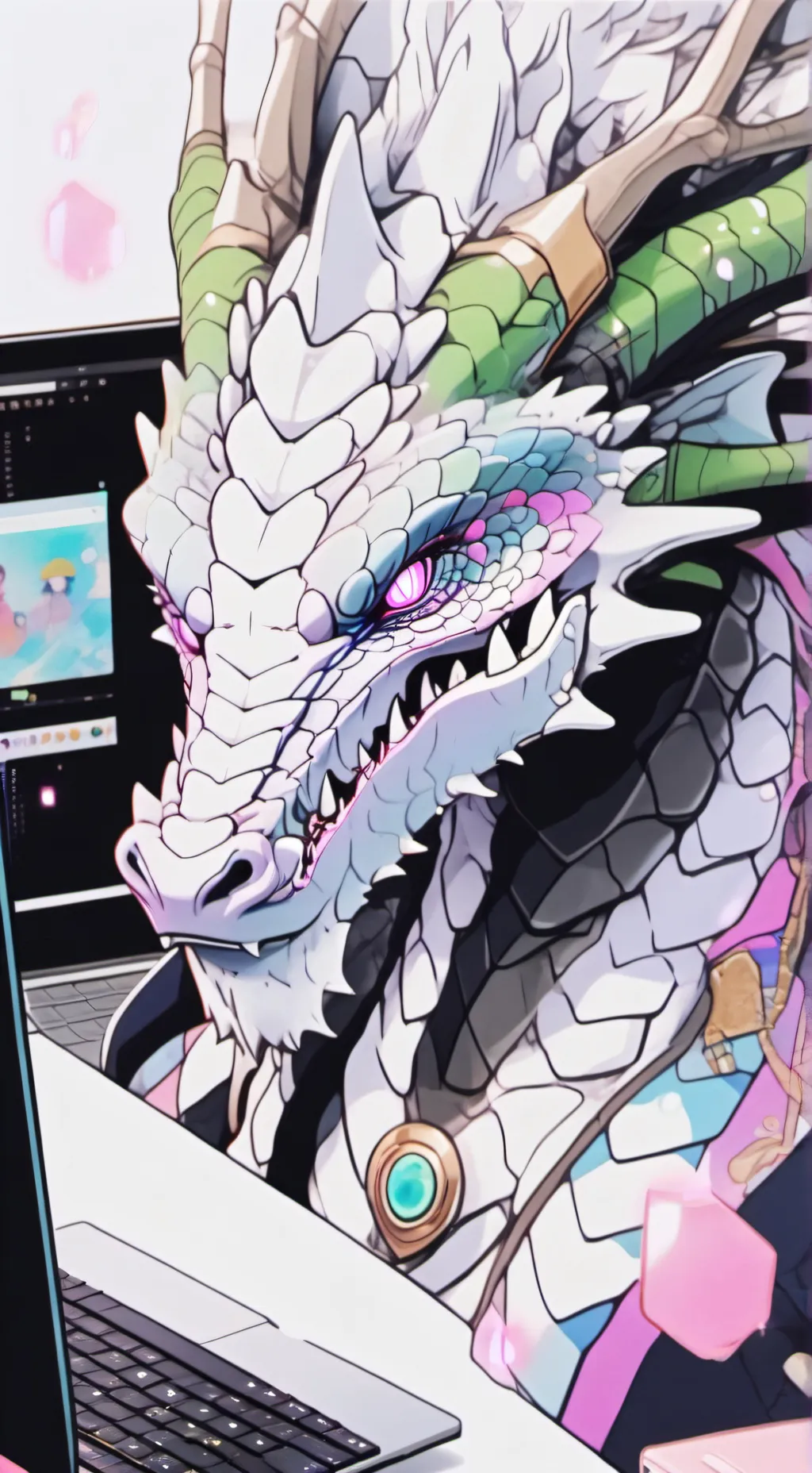 ai character: BitFlame background