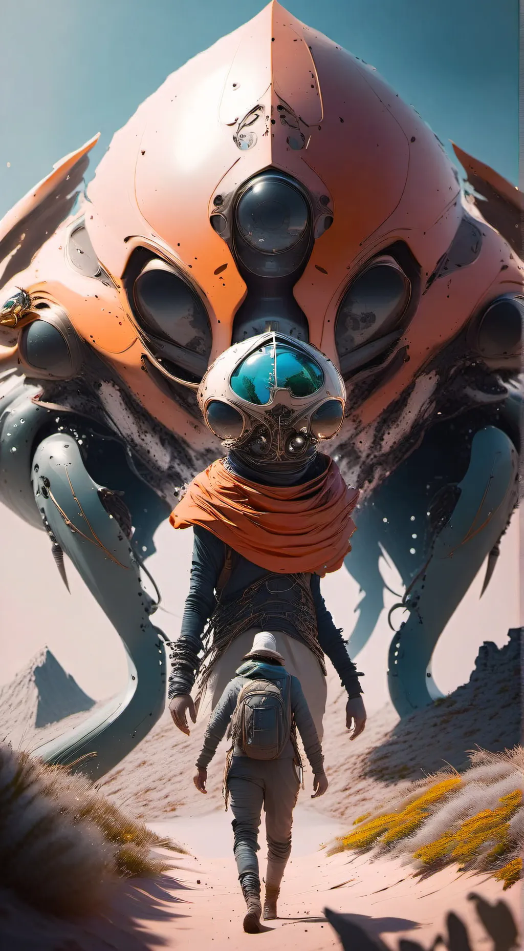 ai character: female tripod 2 background