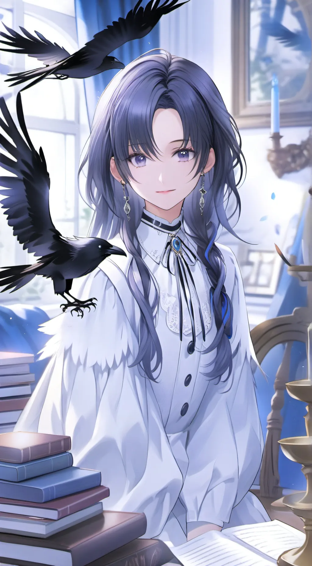 ai character: Raven Spirit Furry background