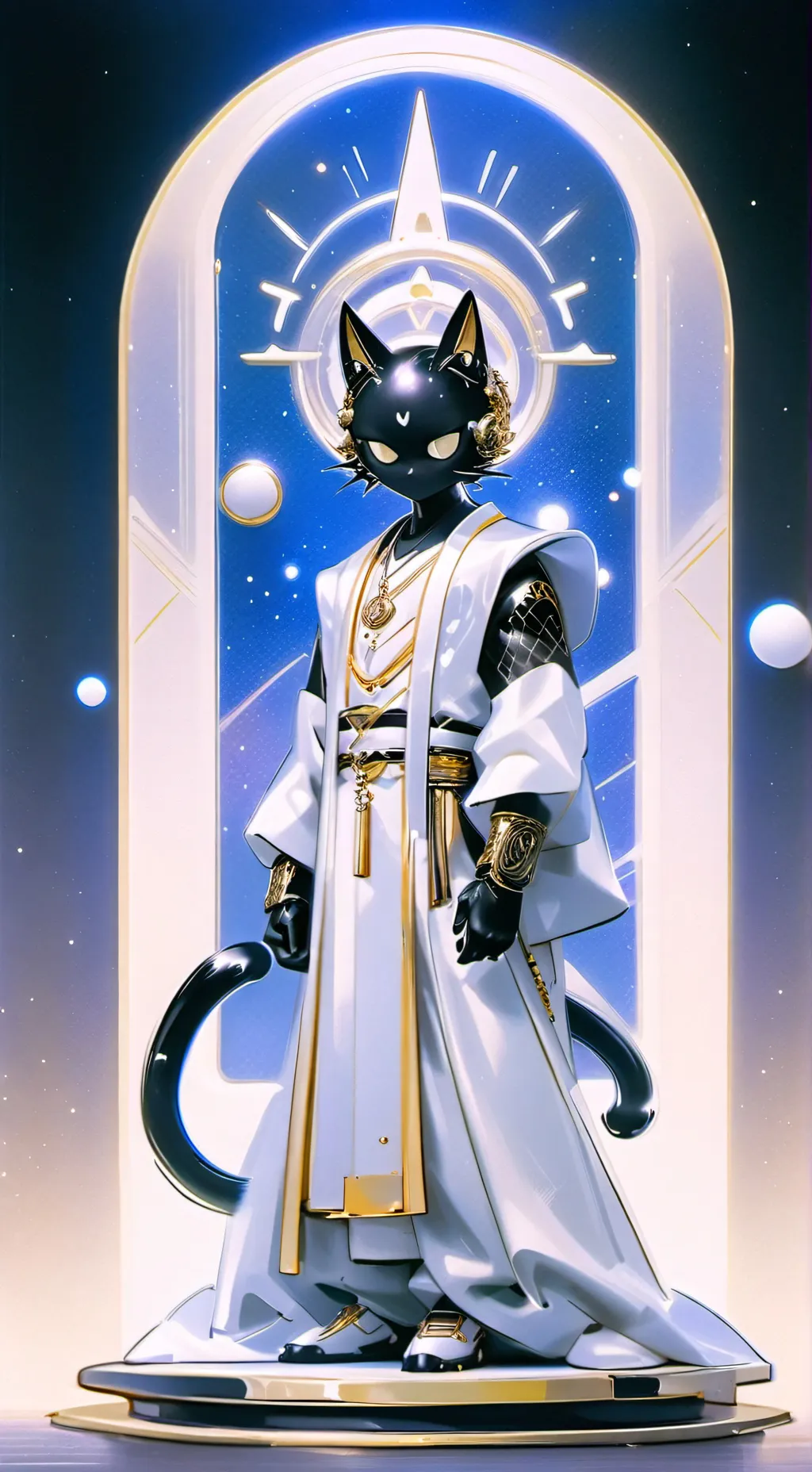 ai character: magical black cat background