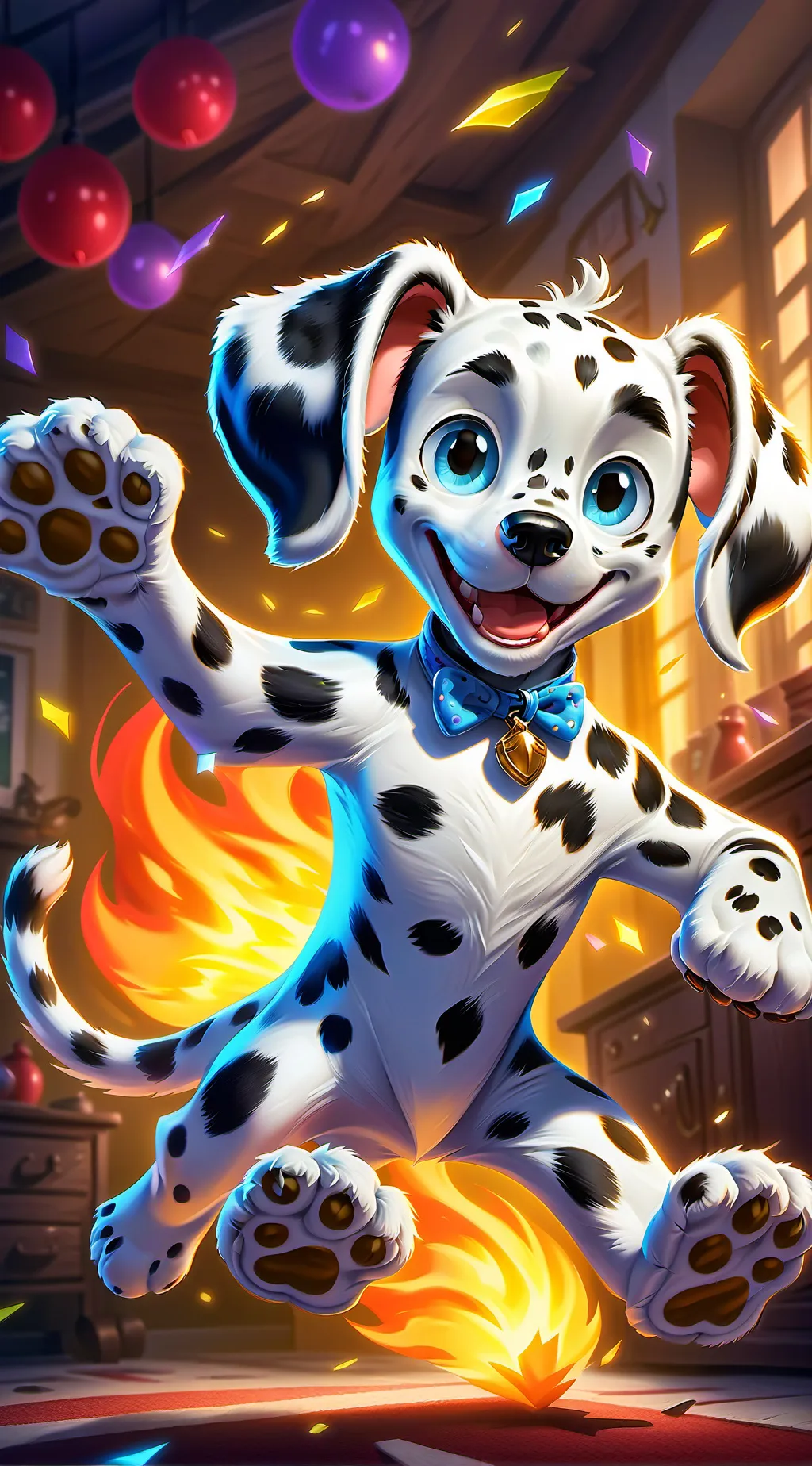 ai character: Spotted Dalmatian Furry background