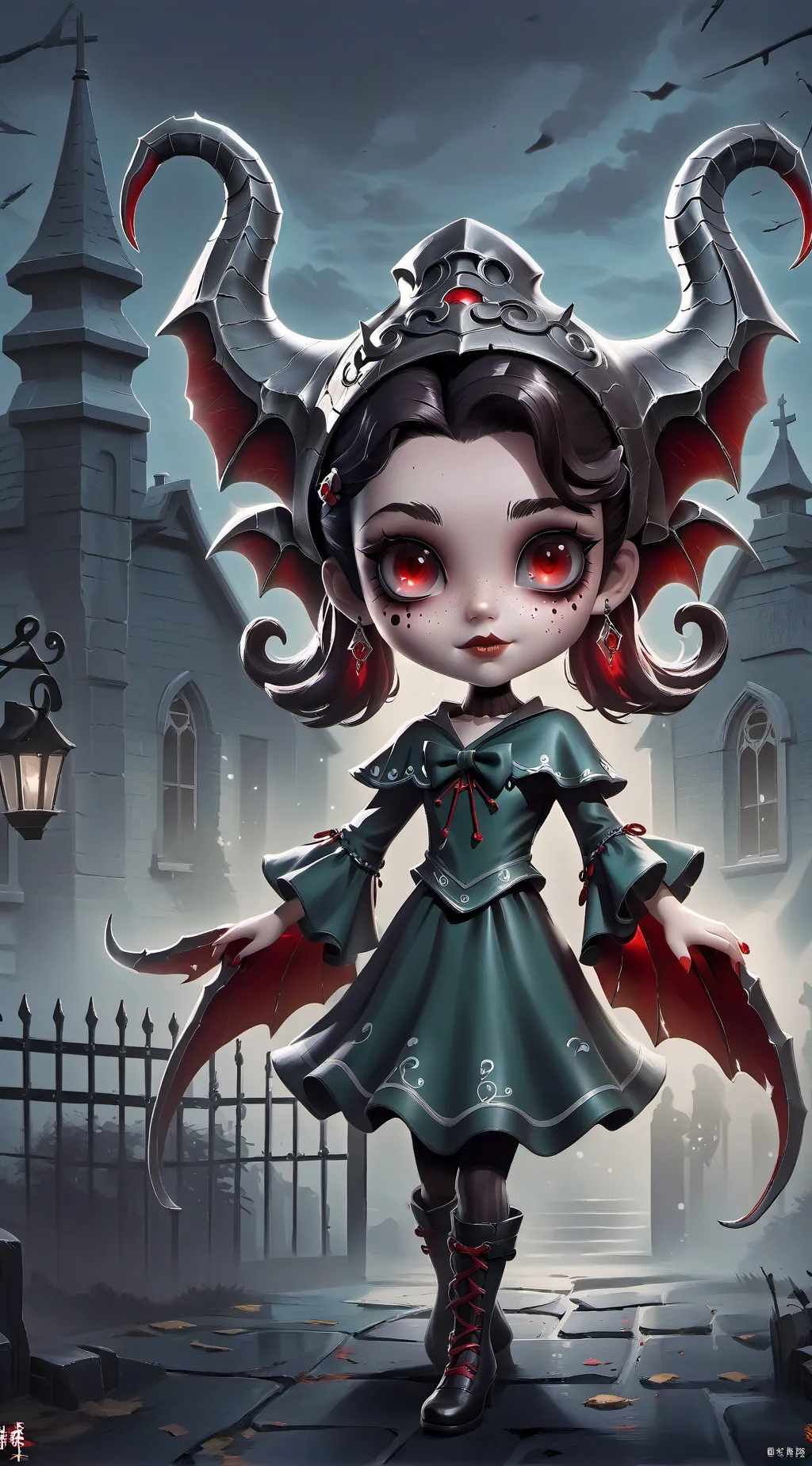 ai character: Siren head Monica  background